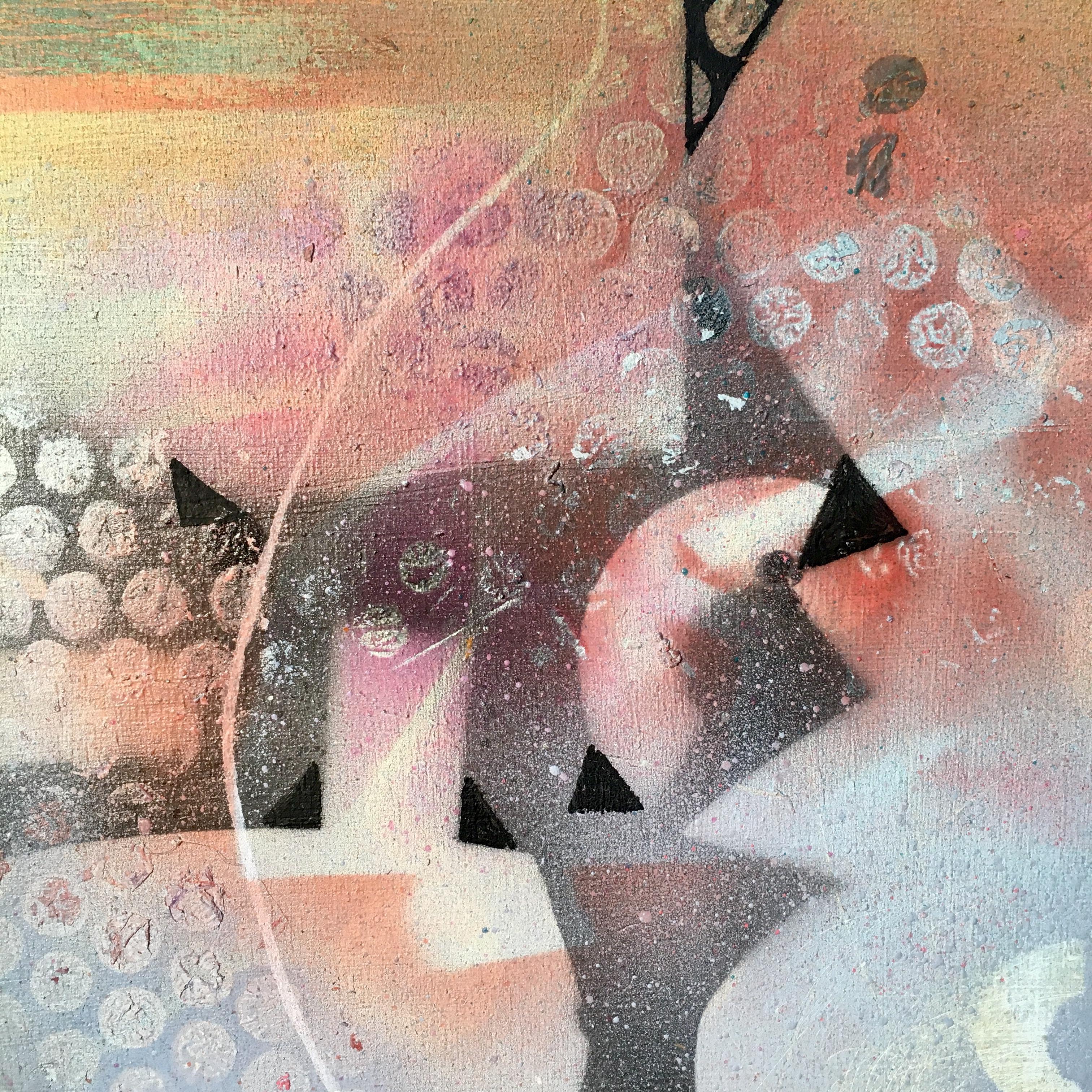 Subway Jive (Grau), Abstract Painting, von Janine Etherington