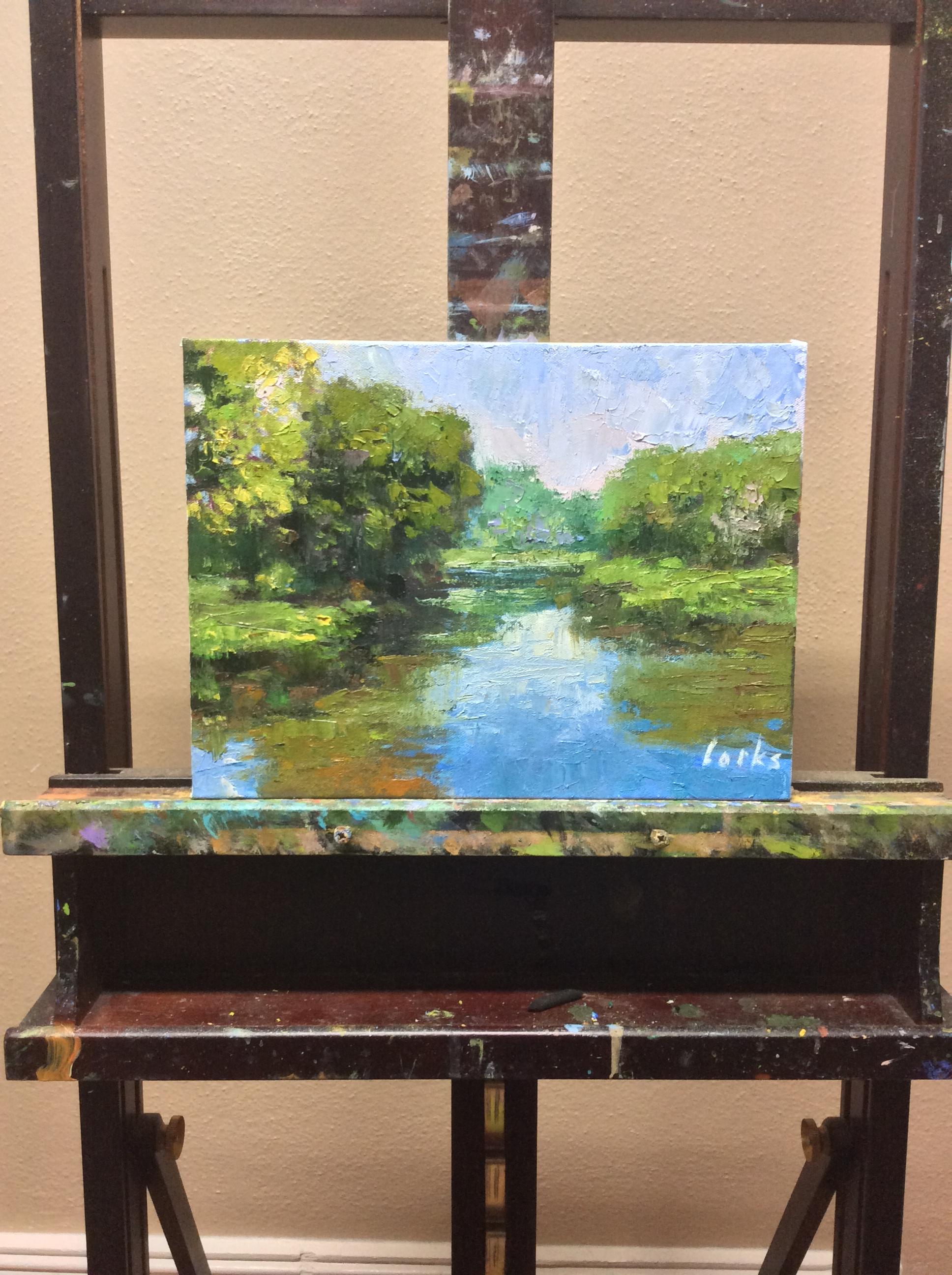 <p>Artist Comments<br />A scene from the Texas hill country, I love painting the combination of land, sky and water. I used a palette knife to apply the paint fairly thick and achieve a textured surface.</p><p>About the Artist<br />David has always