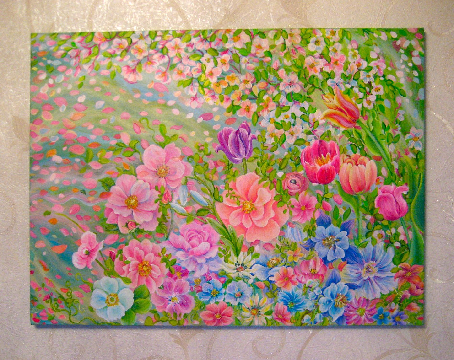 Peinture originale Blooms - Contemporain Painting par Natasha Tayles