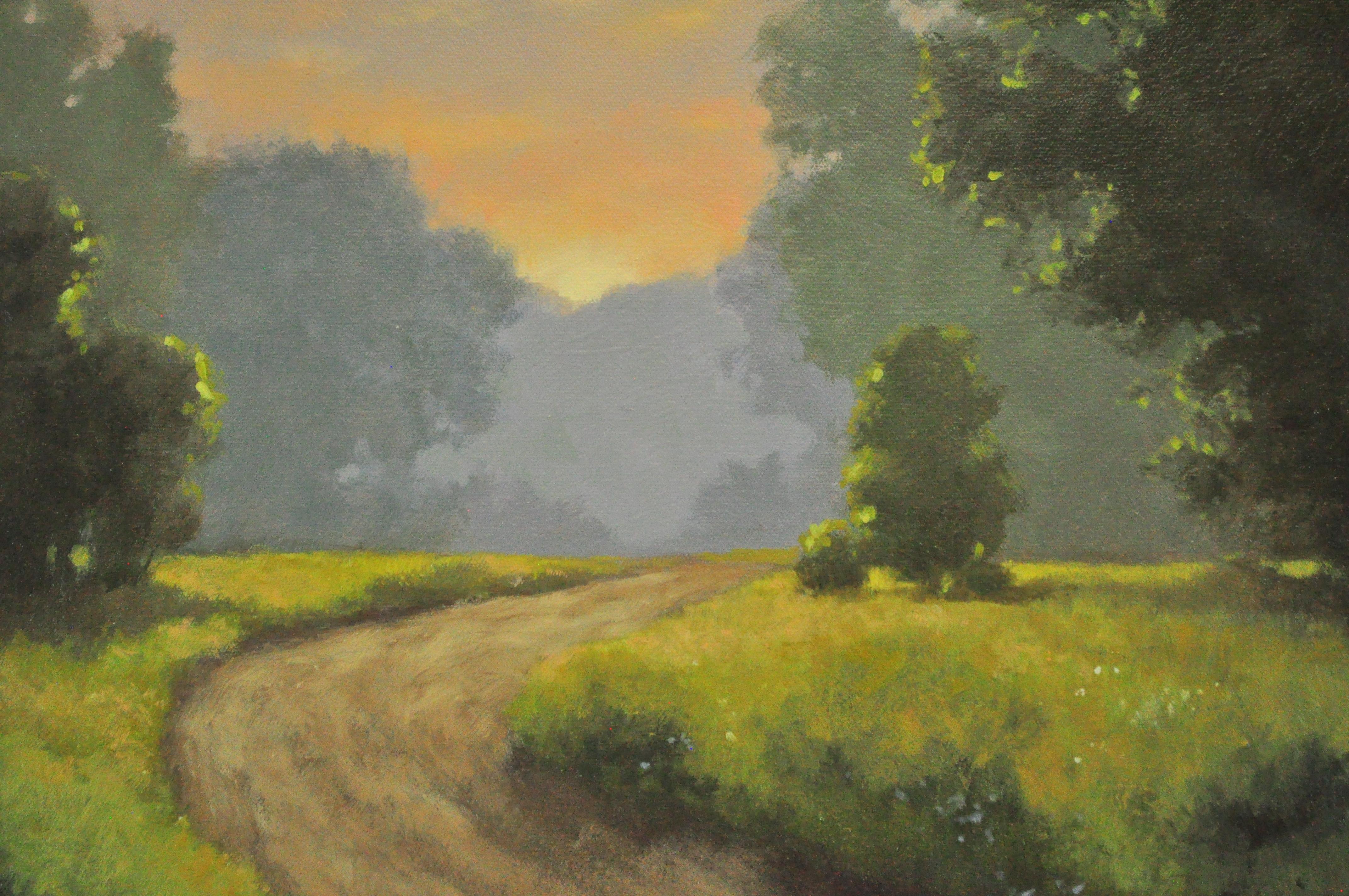 Sunset Path, Oil Painting - Contemporary Art by Robert Pennor