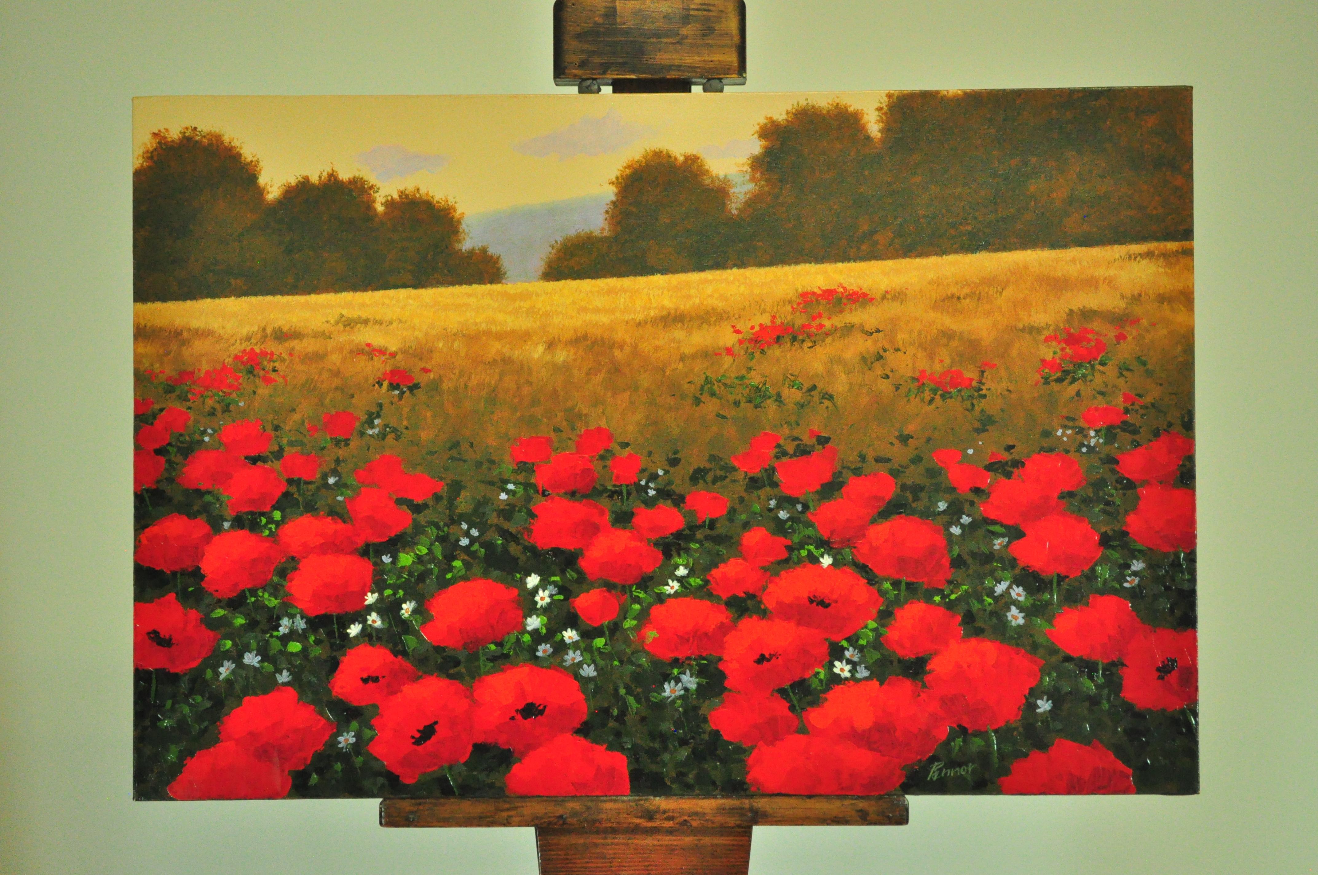 poppies in a field painting