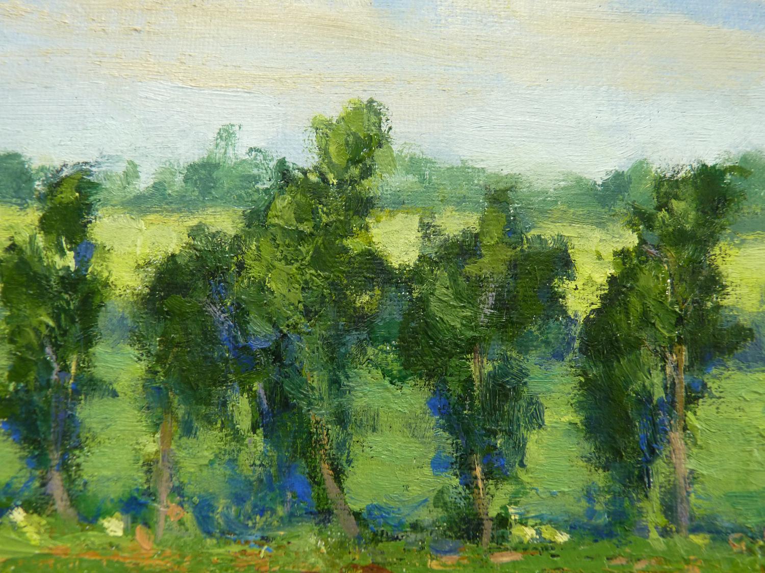 Summer Park Sketch No. 2 (Grün), Landscape Painting, von Elizabeth Garat