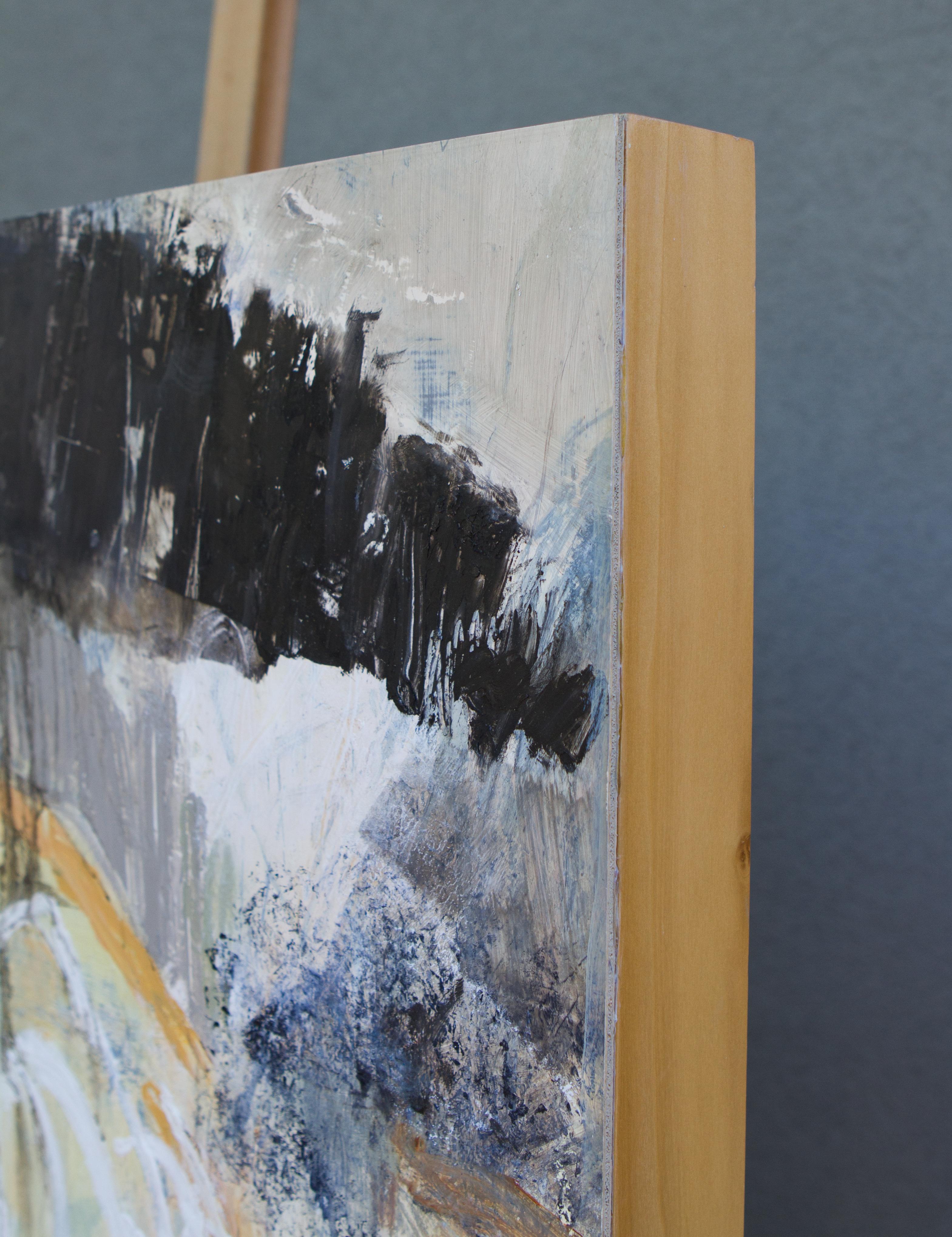 Evidence - Gray Abstract Painting by Susan Cretarolo