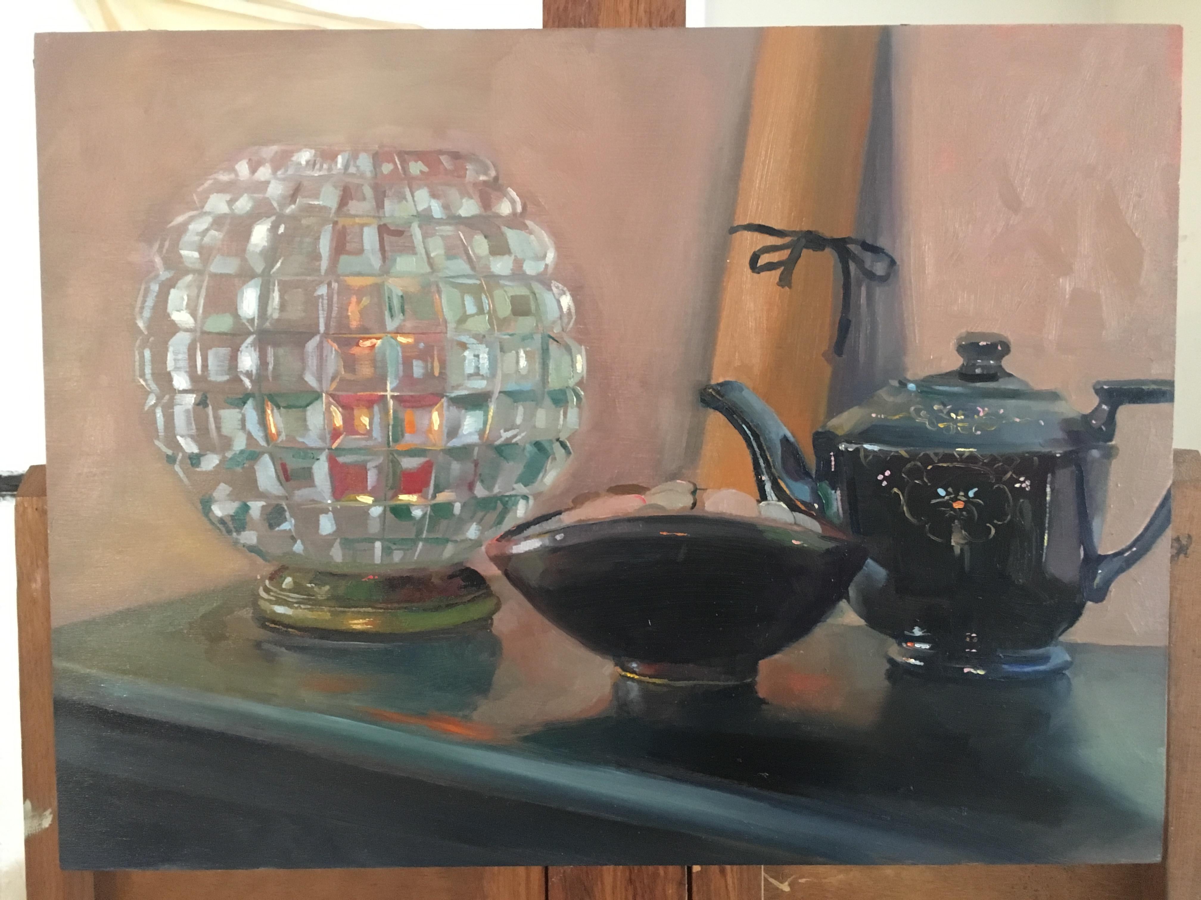 <p>Artist Comments<br>This still life was painted from objects around the house.  Specifically several items which were given to me from my grandmother sit in this composition.  It was painted from life and was set in a space bathed in light and