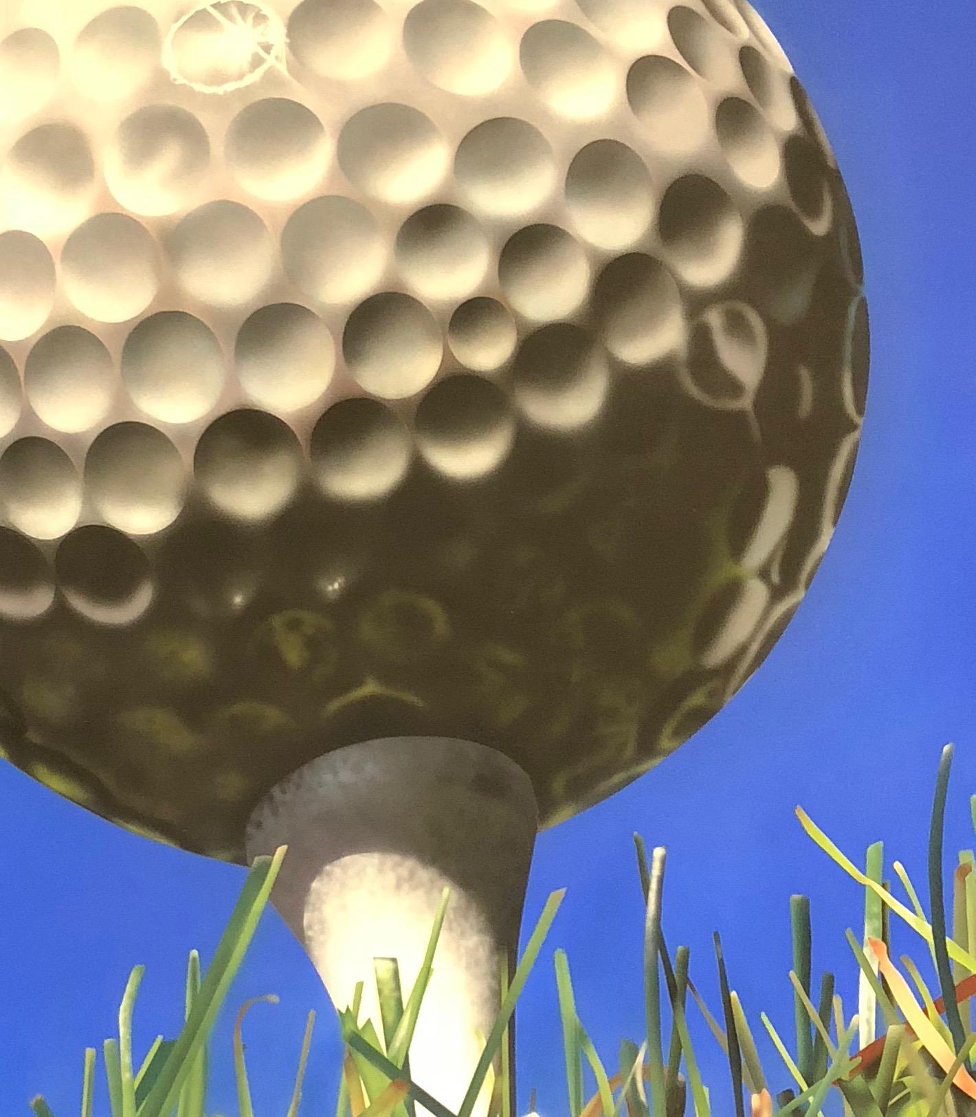 <p>Artist Comments<br />This is the first painting in a series of ten. It depicts a golf ball sitting on a tee. The view is from below the grass line looking up at the golf ball. This painting was completed using an airbrush and templates for each