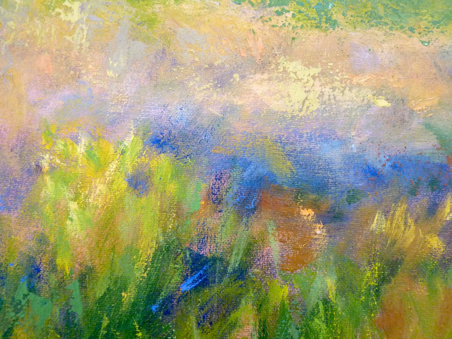 Summer Pasture - Brown Landscape Painting by Elizabeth Garat