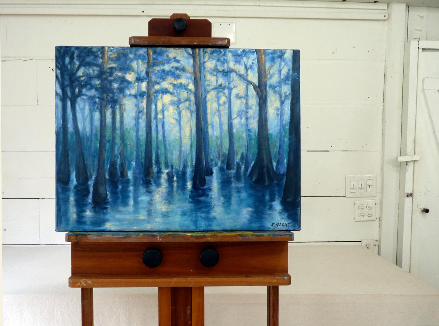 Centinelas del Río Fantasma - Painting Impresionista abstracto de Elizabeth Garat