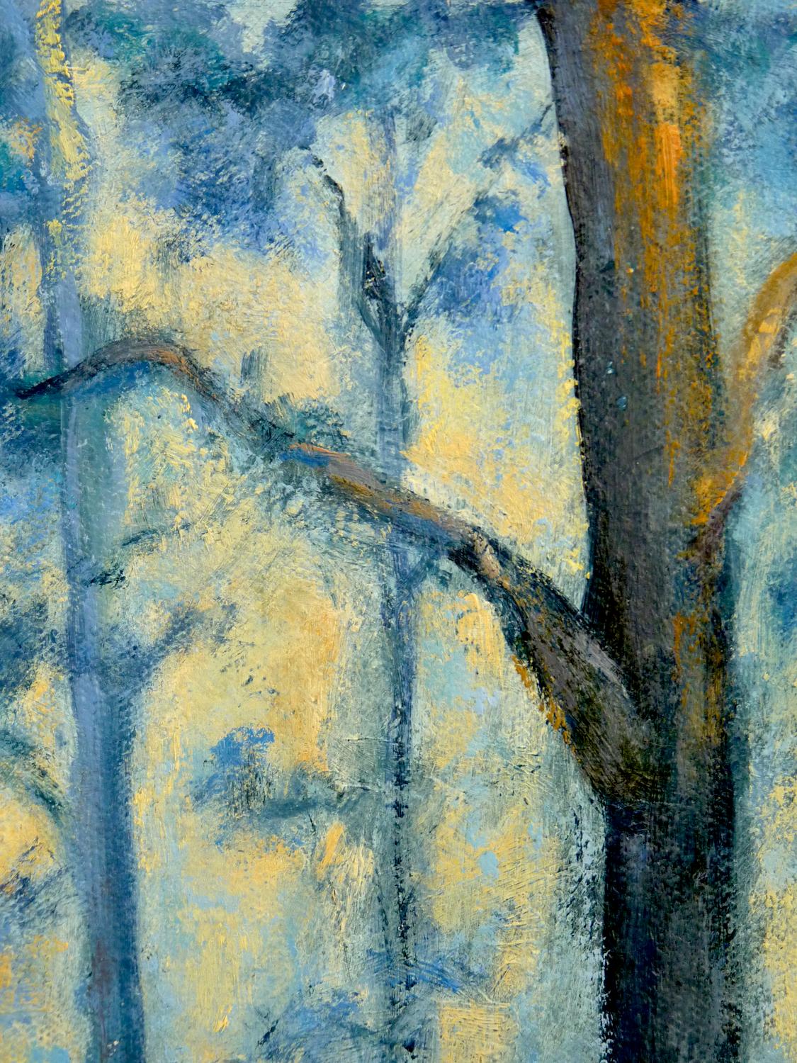 Centinelas del Río Fantasma - Landscape Painting Azul de Elizabeth Garat