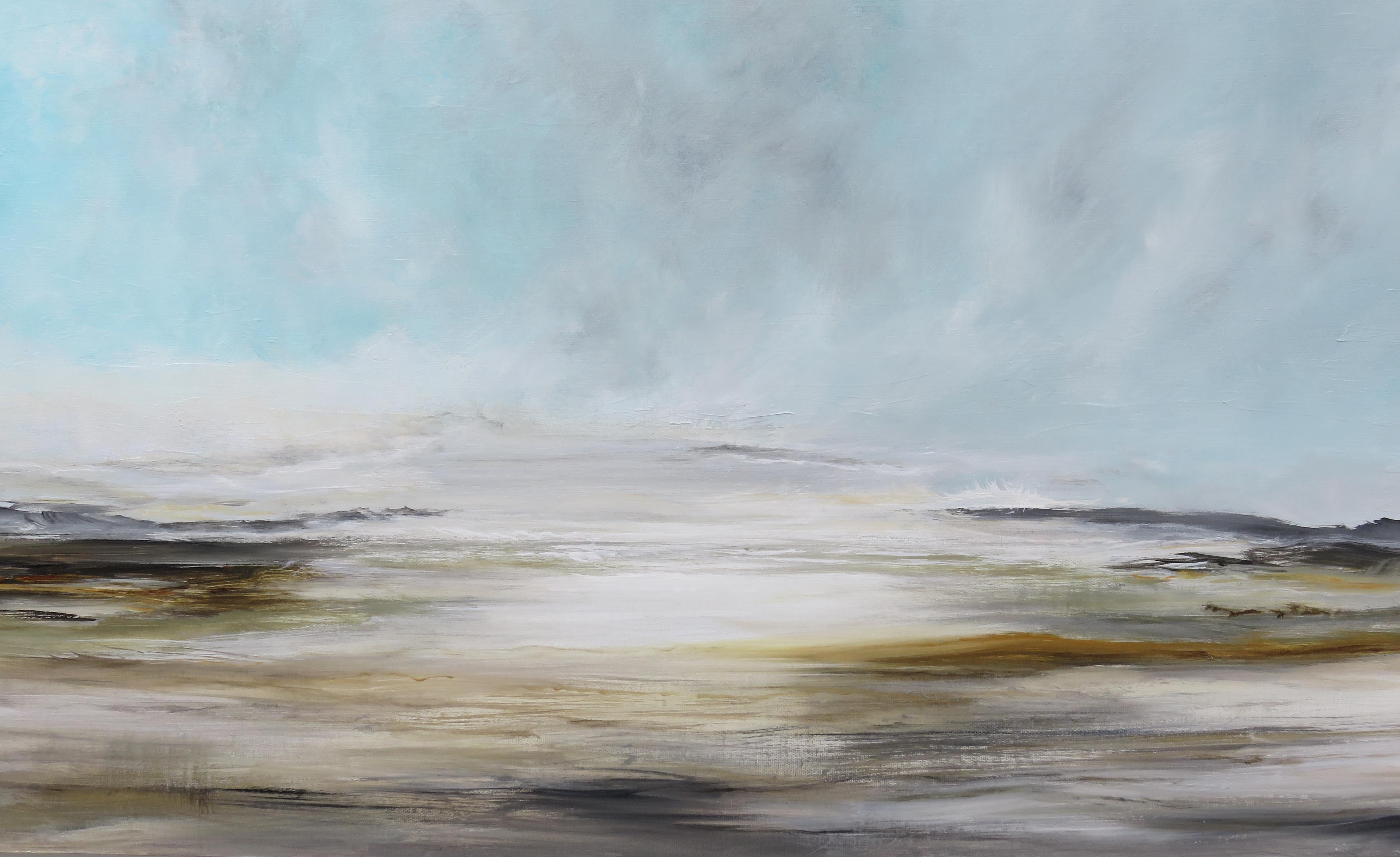 Mon âme est libre - Gris Landscape Painting par Jenn Williamson