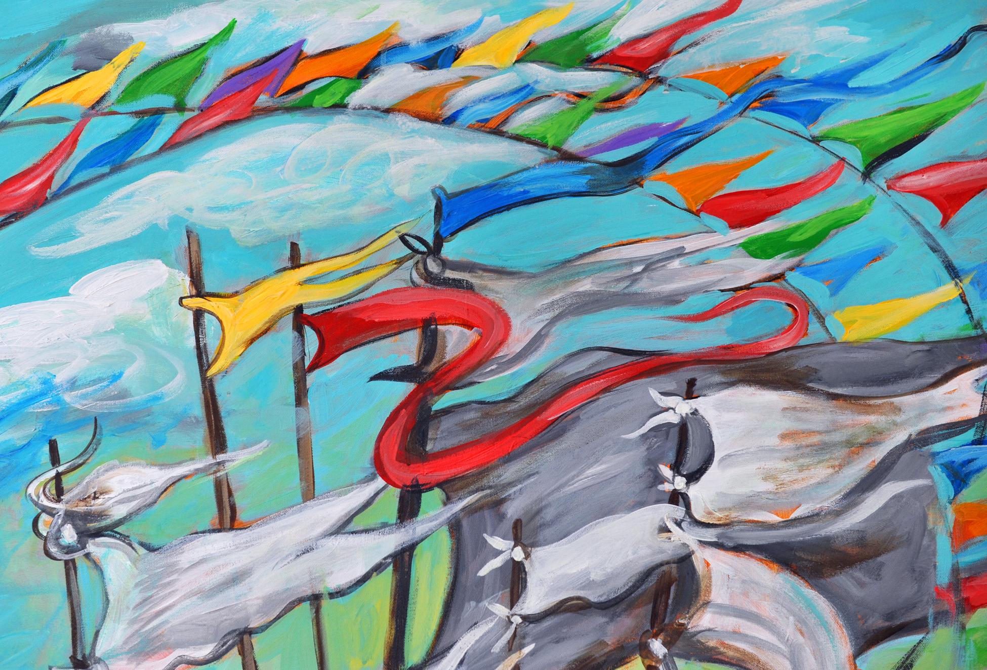Ocean Wind - Contemporary Painting by Kira Yustak