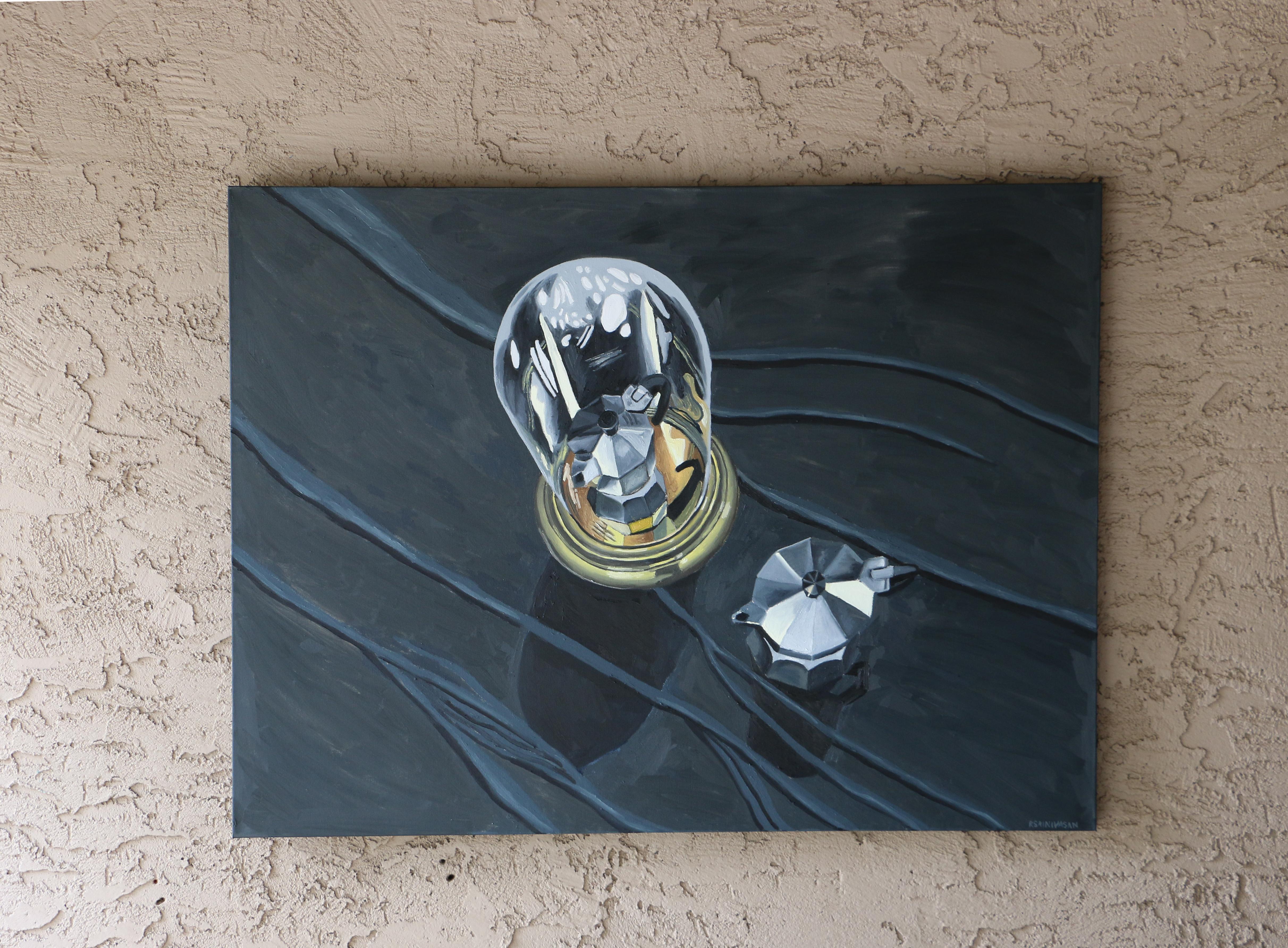 <p>Artist Comments<br />My inspiration for this piece was my reflective and fascinating coffee makers. This piece is on gallery wrapped canvas and the painting continues around the sides. It comes ready to hang.</p><p>About the Artist<br />For