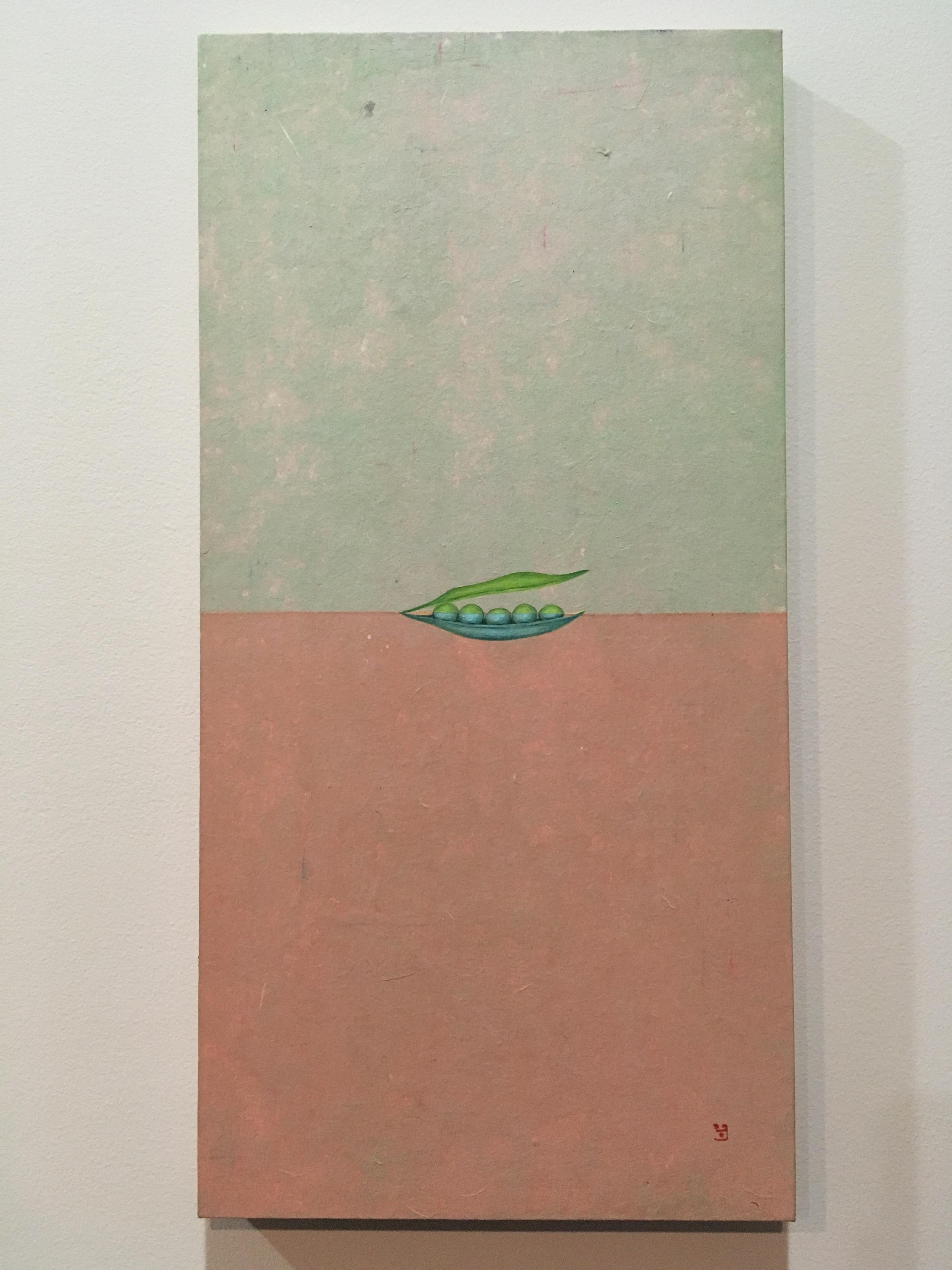 Green Peas - Minimalist Mixed Media Art by Heejin Sutton