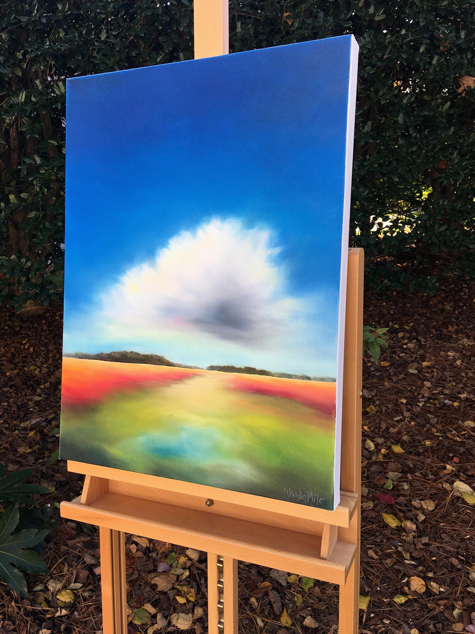 <p>Artist Comments<br>Red fields lead to a dark wooded forest in my imagined landscape. A single cloud above lends tranquility to the scene.</p><p>About the Artist<br>Reflected in Nancy Hughes Miller’s paintings are the coastal and rural