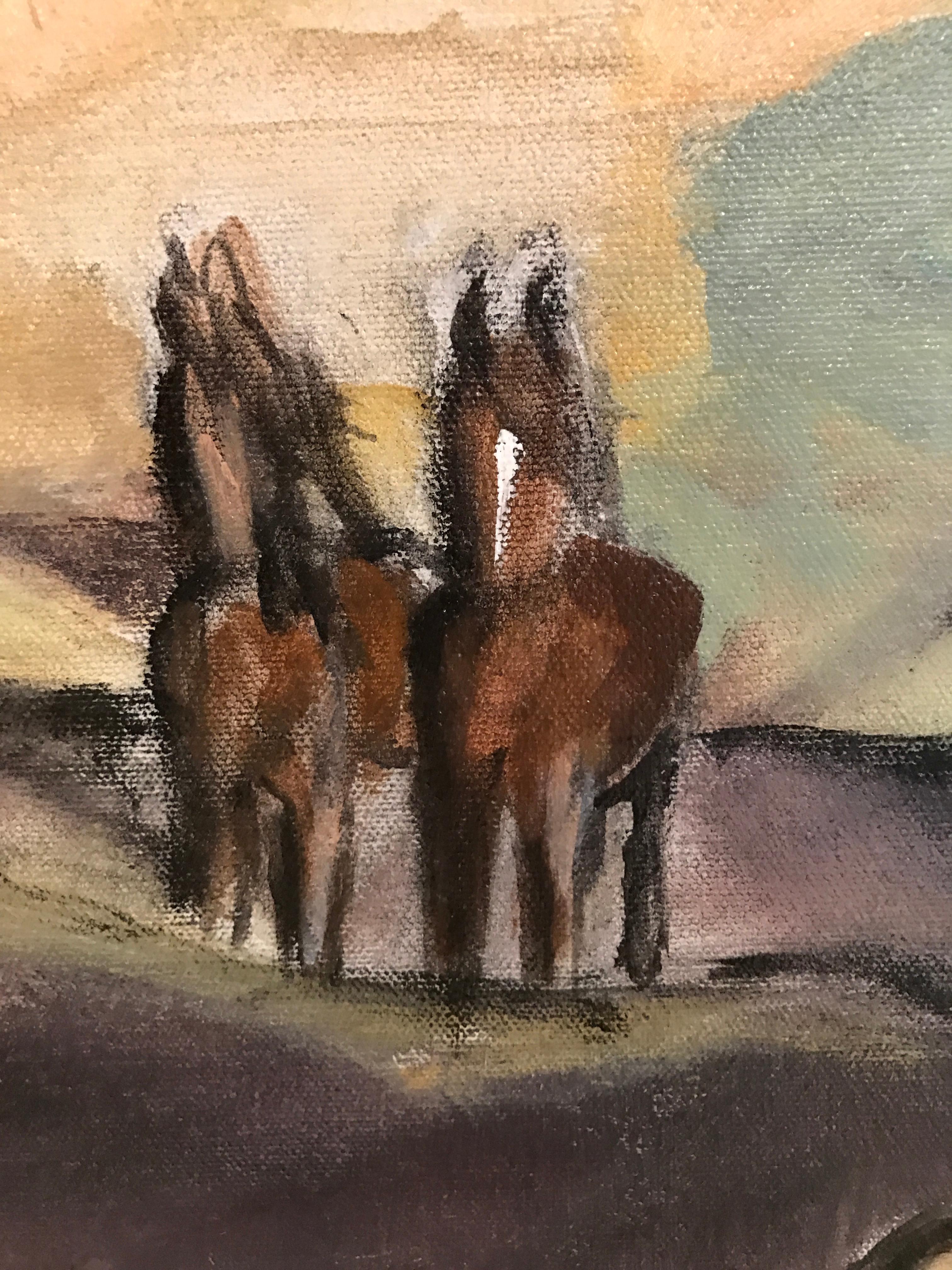 Mustang Sally - Gray Animal Painting by Patricia Fabian