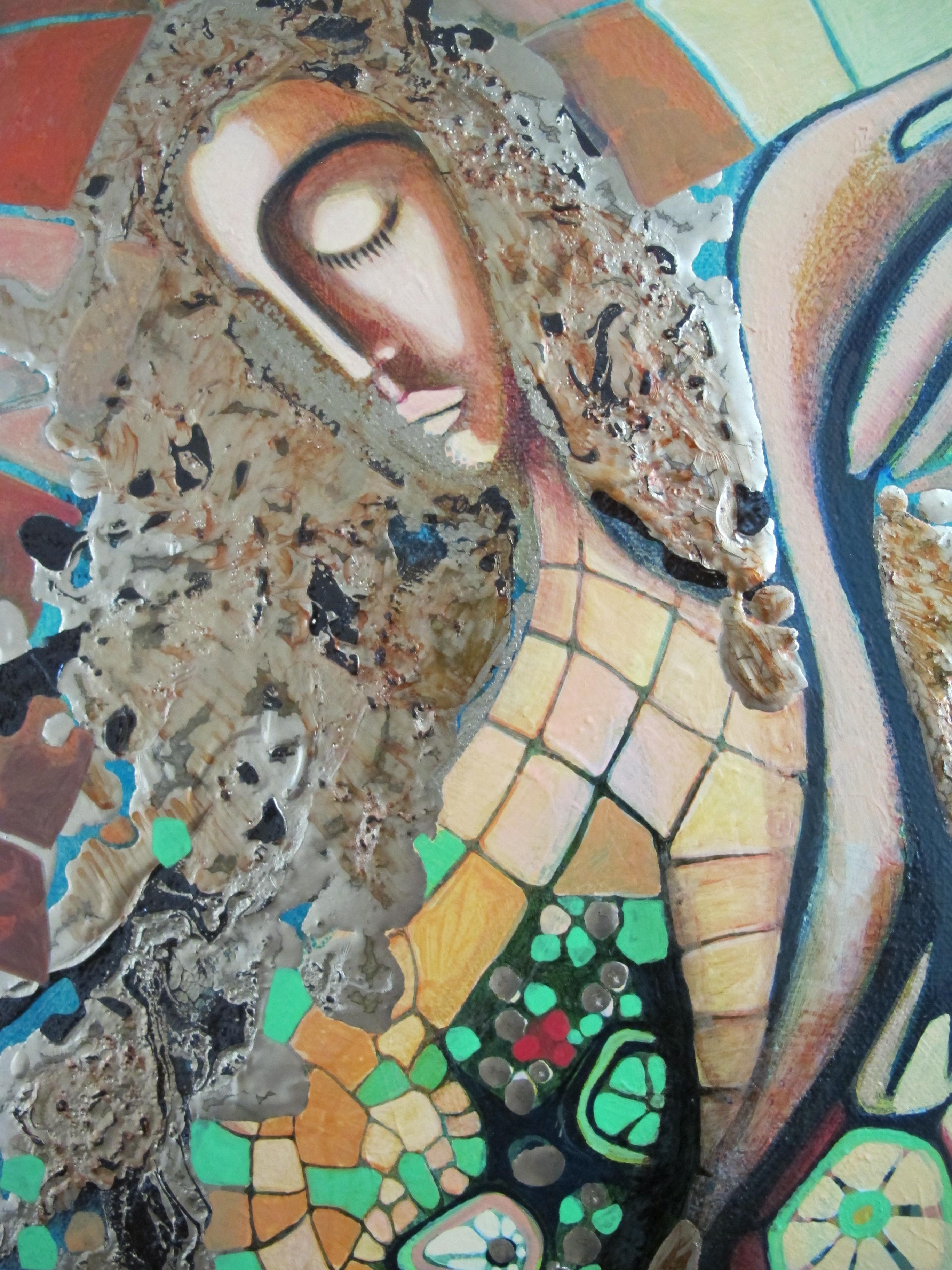 <p>Artist Comments<br />This painting was inspired by Klimt's mural art, especially by his mosaics. The piece is on a gallery wrapped canvas with finished edges. It comes ready to hang. </p><p>About the Artist<br />Romanian-born painter Diana