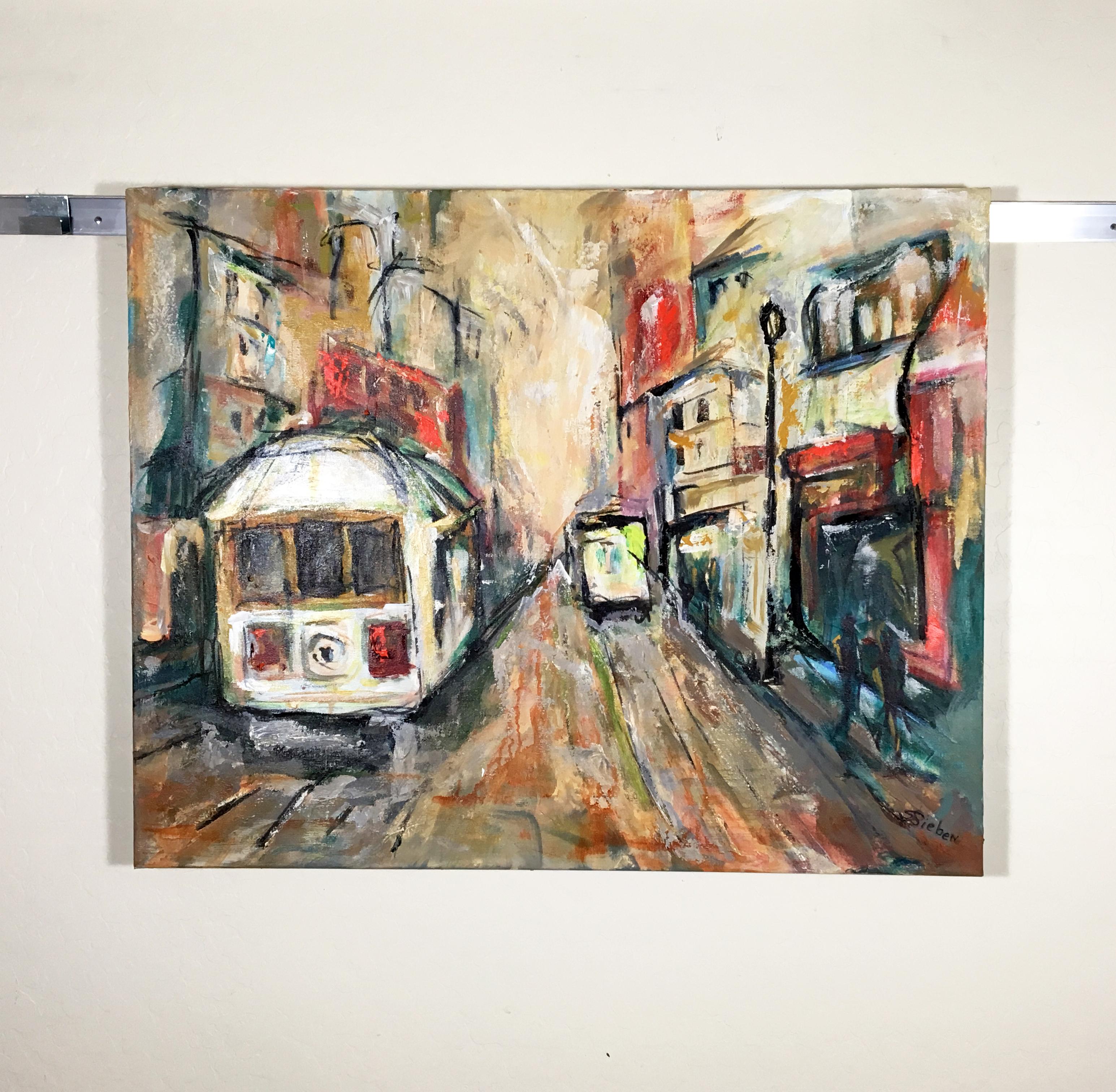 <p>Artist Comments<br />This is a San Francisco cityscape with trolleys. The painting is on a gallery wrapped canvas with finished edges. It comes varnished and ready to hang.</p><p>About the Artist<br />Sharon Sieben prefers working in a loose,