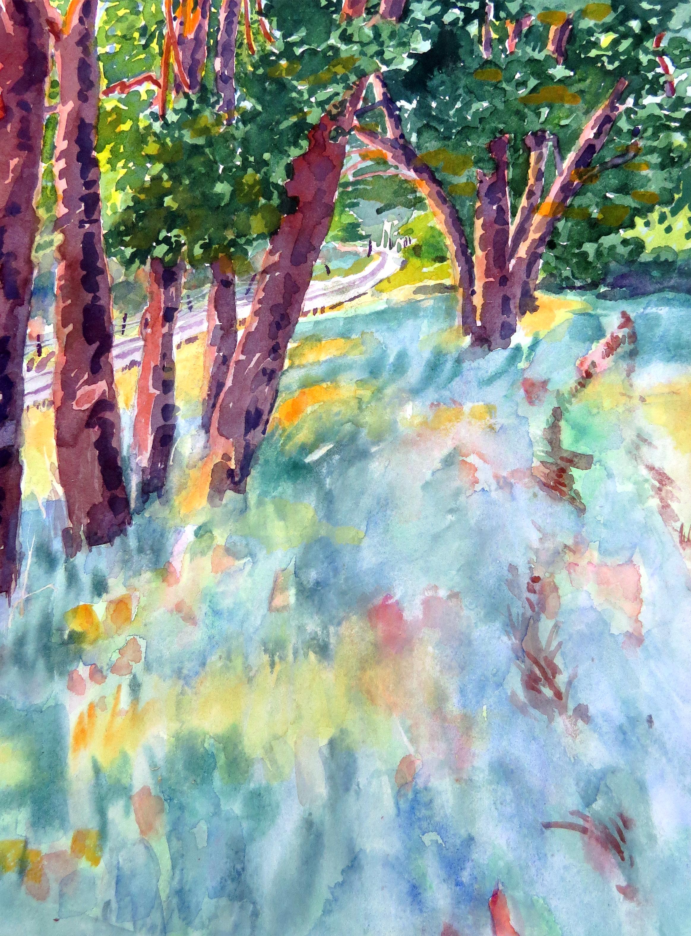 Tree Train in Trinidad - Abstract Impressionist Art by Nancy Muren