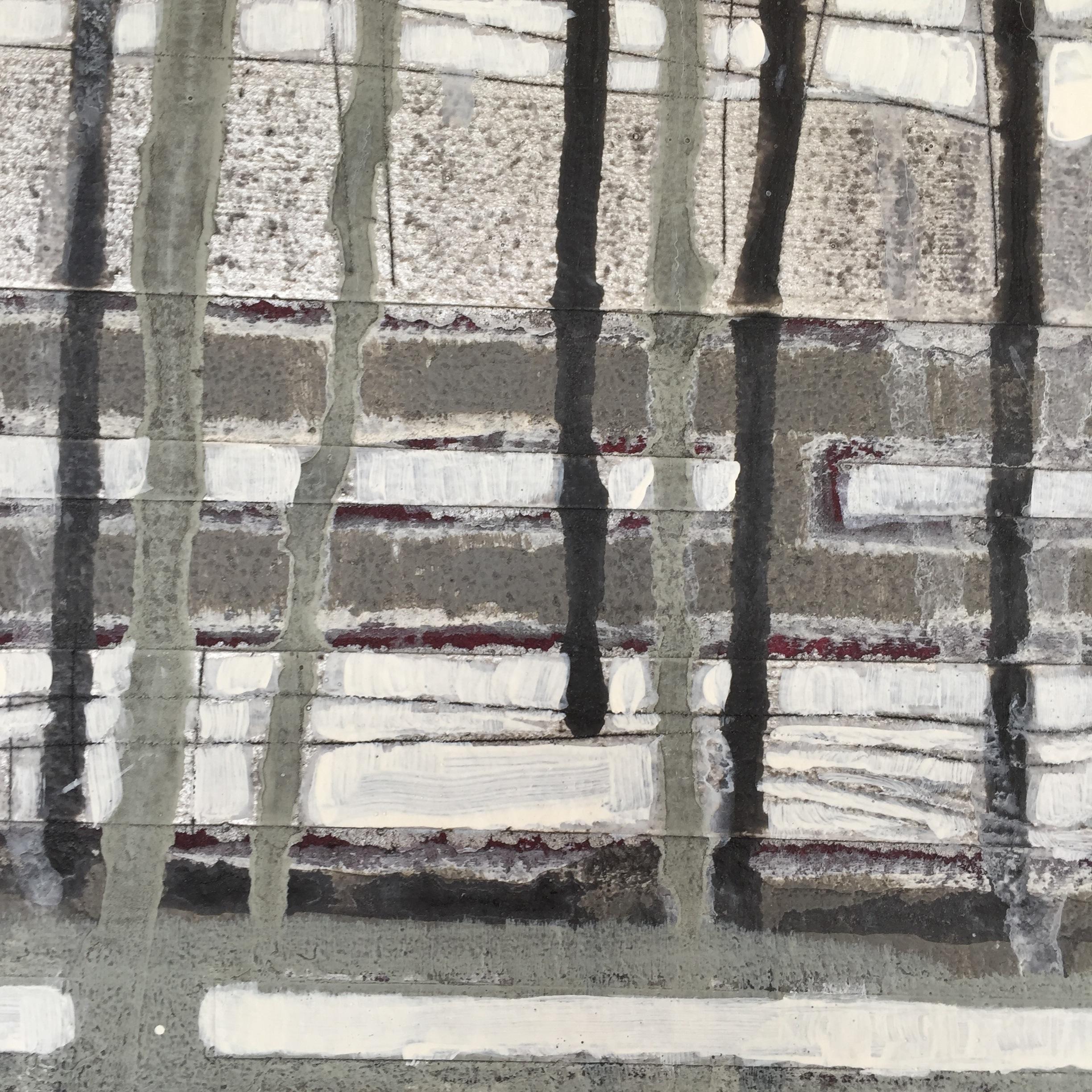 Mattina nebbiosa III - Abstract Painting Grigio di Pat Forbes