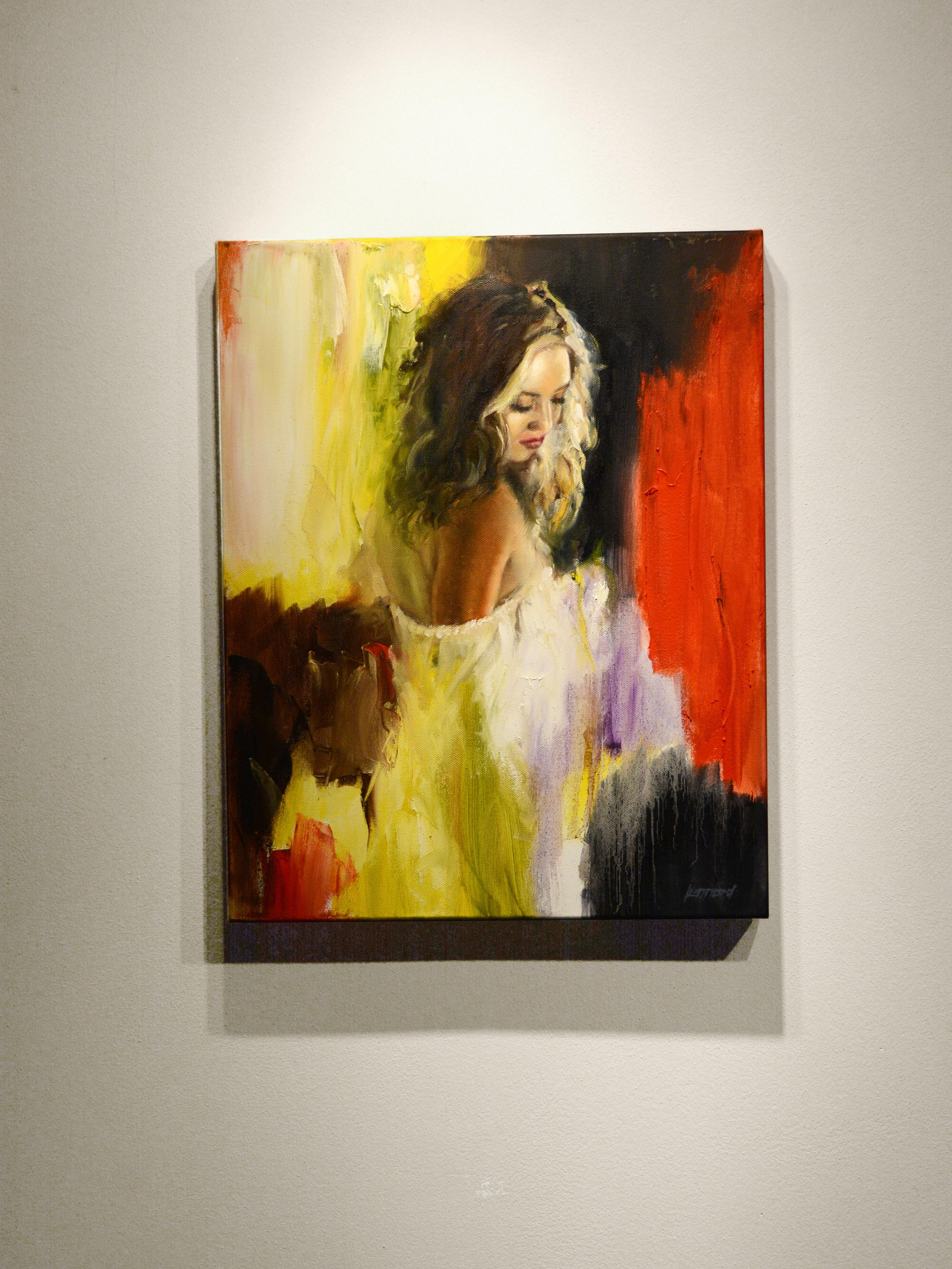 <p>Artist Comments<br />This piece was inspired by the challenge of bringing a figure to life from specific colors in an abstraction. The piece is on a gallery wrapped canvas with finished edges. It comes ready to hang. </p><p>About the Artist<br