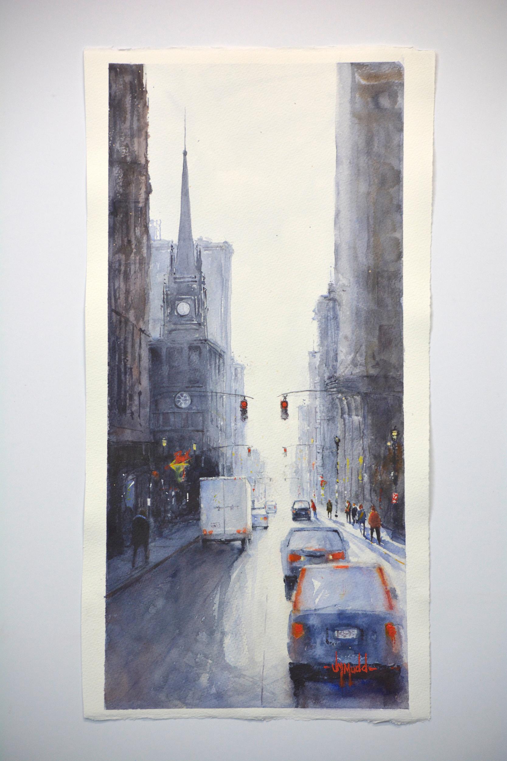 <p>Artist Comments<br />This is another piece from my City Life series. I wanted to capture the soft atmosphere along with the striking profile of the Cathedral steeple. This painting is produced with the finest watercolor materials available. It is