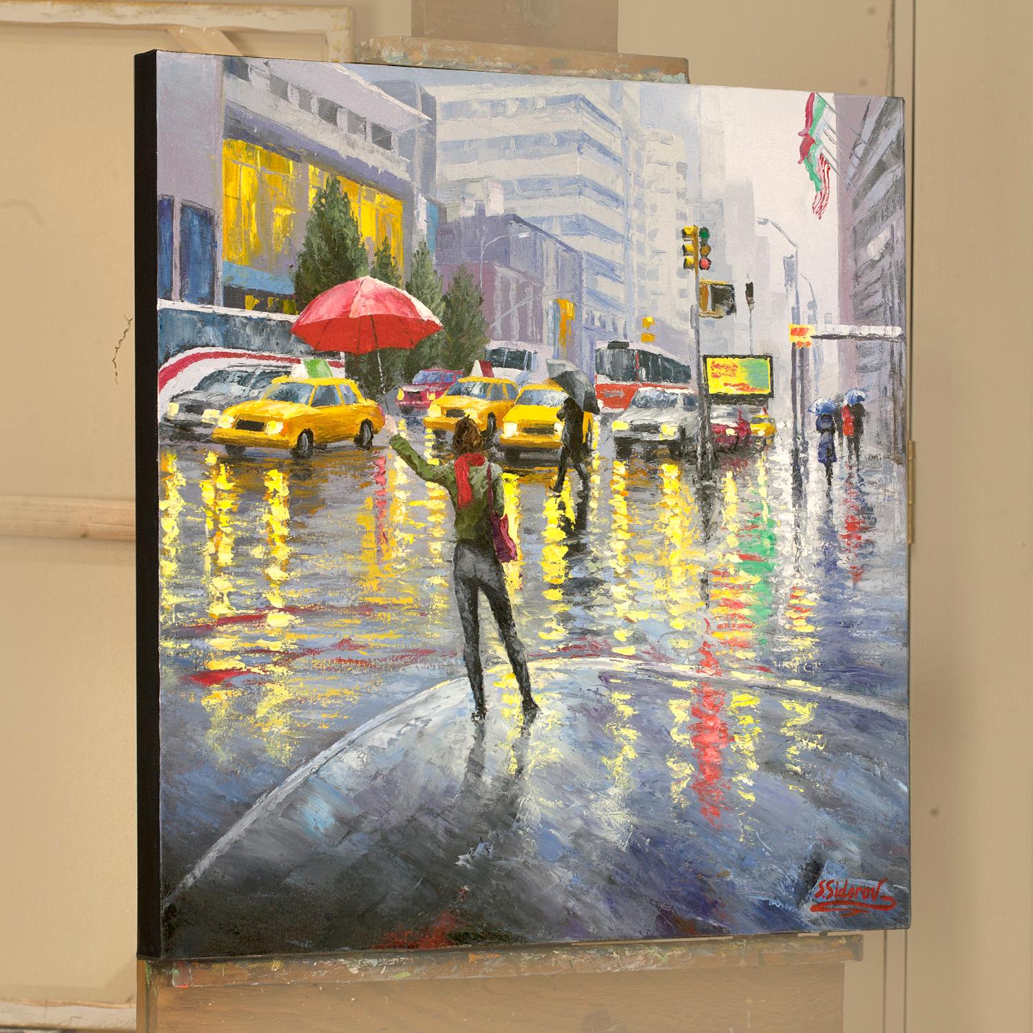 Busy New York Street - Abstract Impressionist Art by Stanislav Sidorov