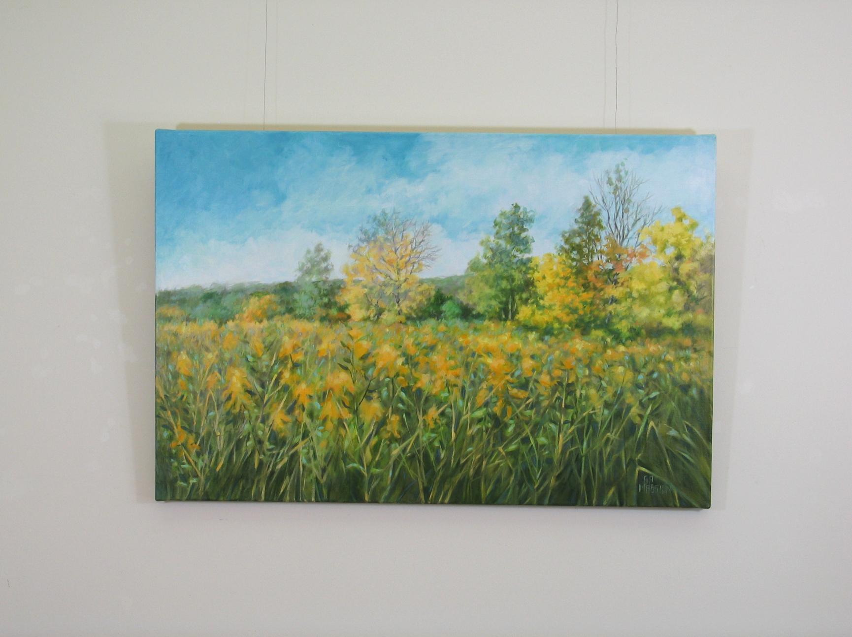 Goldrute Morgen (Abstrakter Impressionismus), Painting, von Suzanne Massion