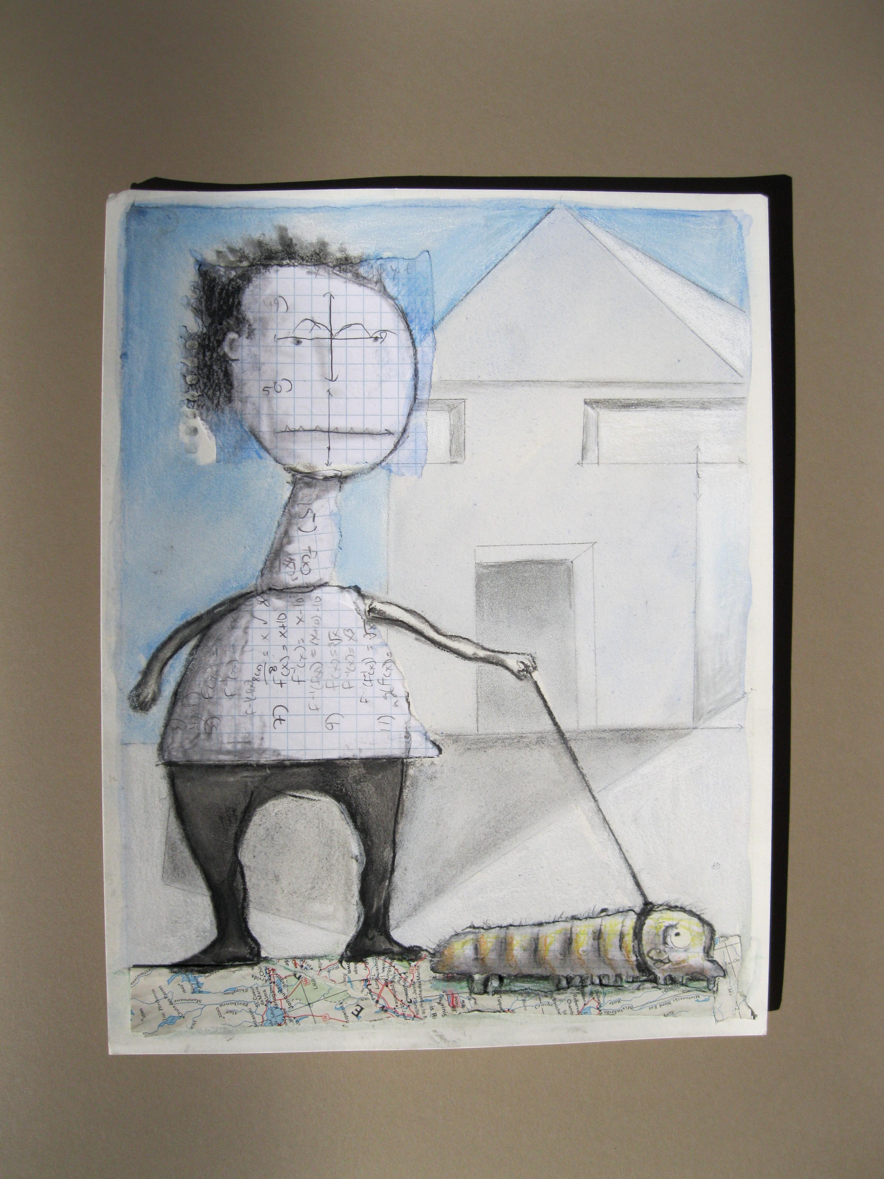 Walking the Inch - Outsider Art Mixed Media Art by Libby Ramage