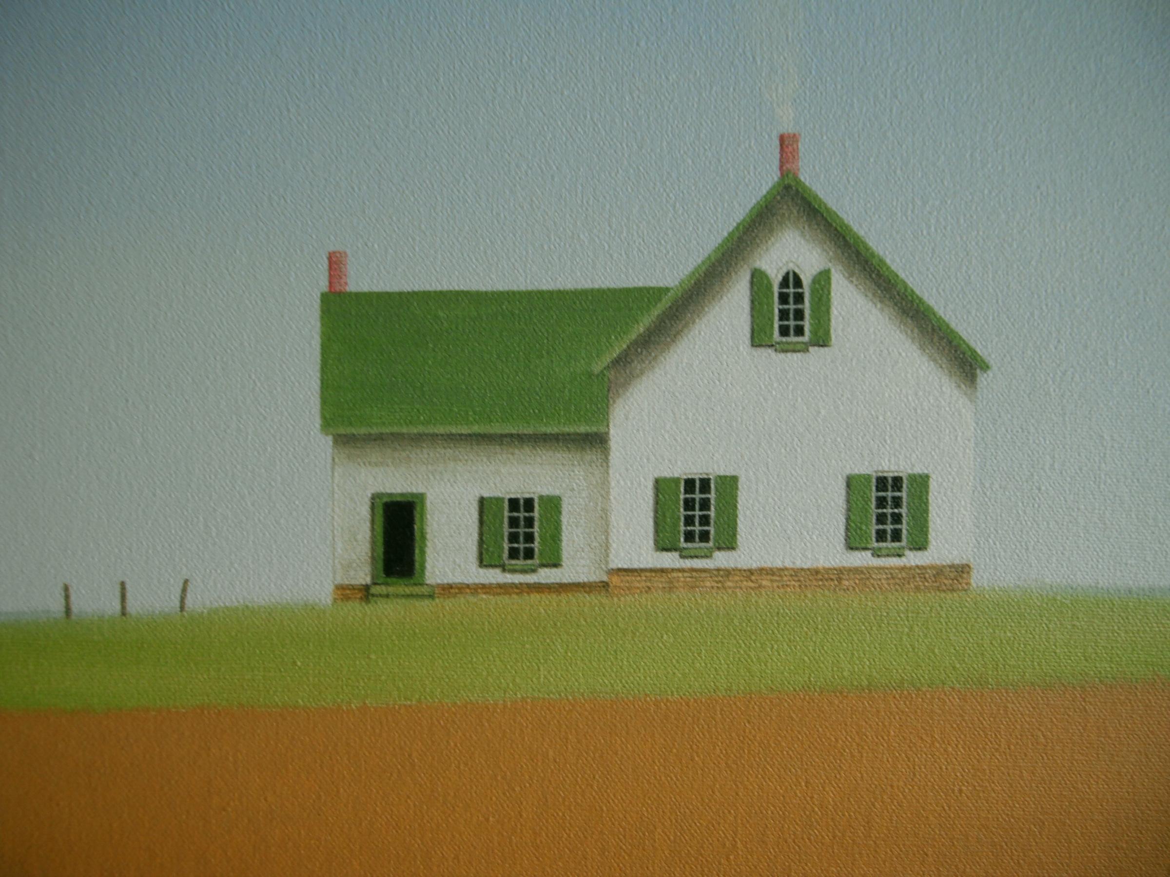 Quiet Landhaus im Landhausstil – Painting von Sharon  France