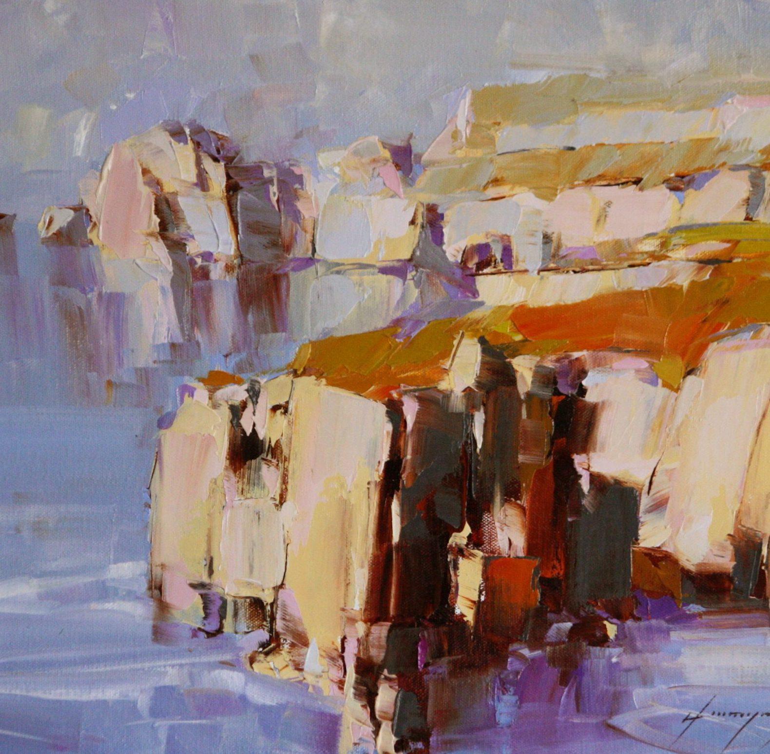Highway Coast (Abstrakter Impressionismus), Painting, von Vahe Yeremyan