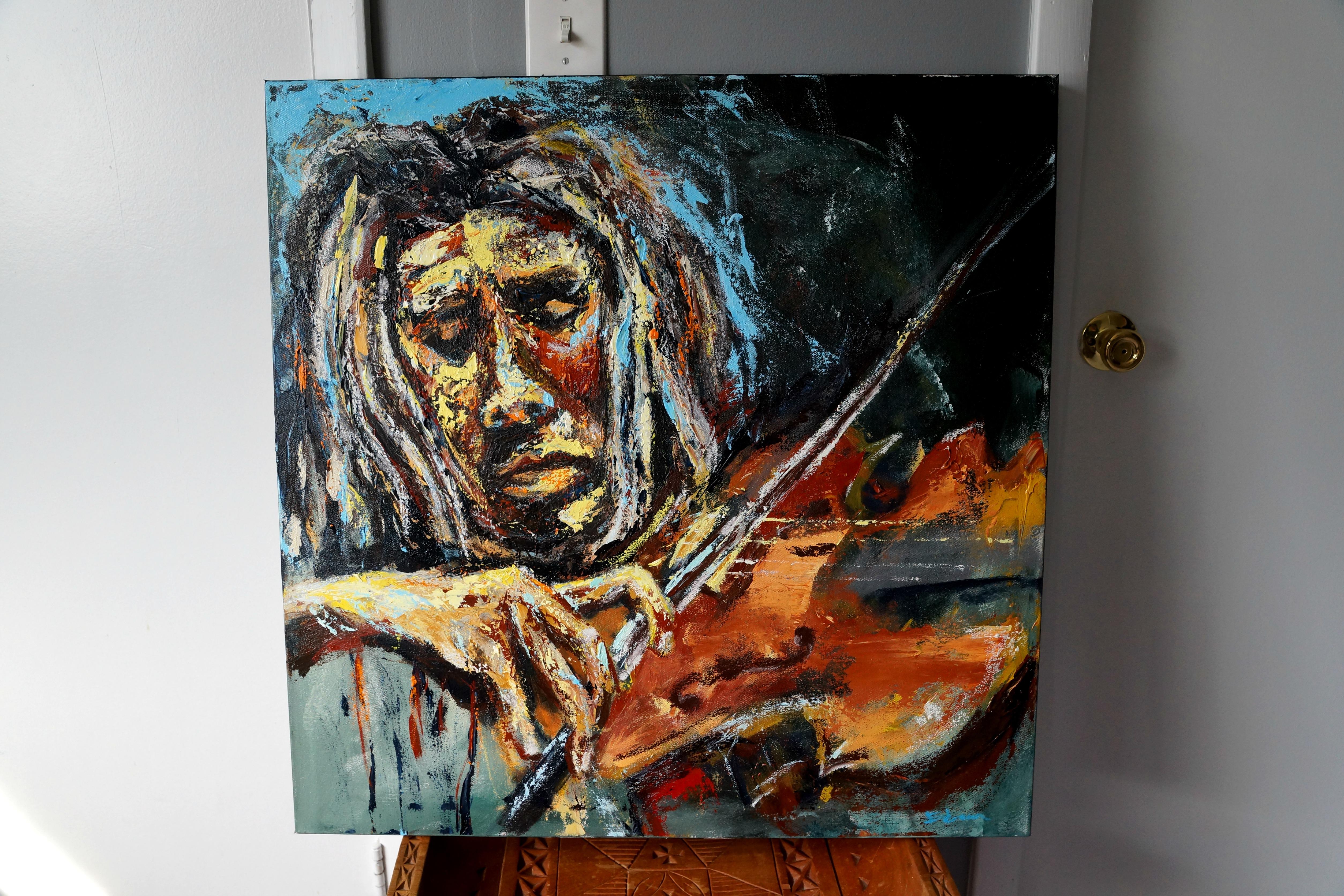 Locks and Fiddle - Abstract Expressionist Painting by Wynston Edun