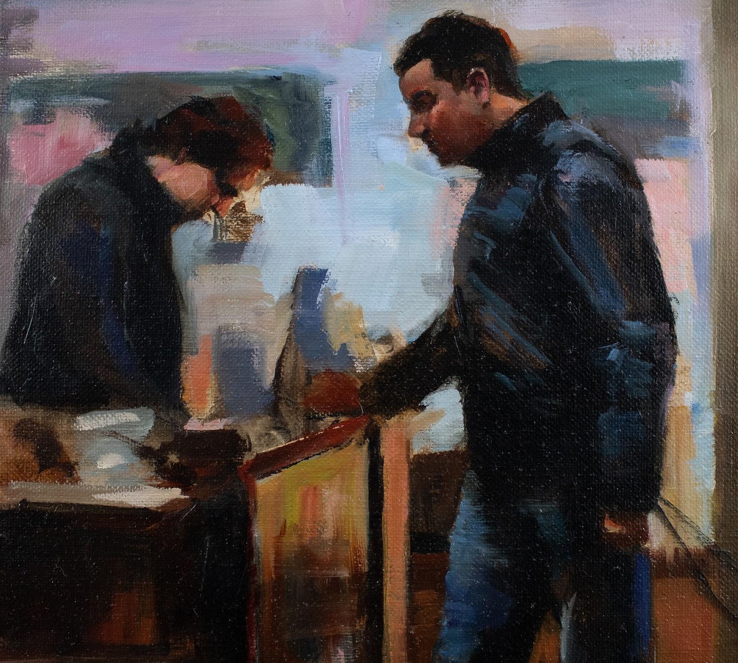 <p>Artist Comments<br>These well behaved dogs wait for their human to purchase some books at a New York City bookstore.</p><p>About the Artist<br>Although Jonelle Summerfield grew up surrounded by paintings, she initially gravitated toward fashion