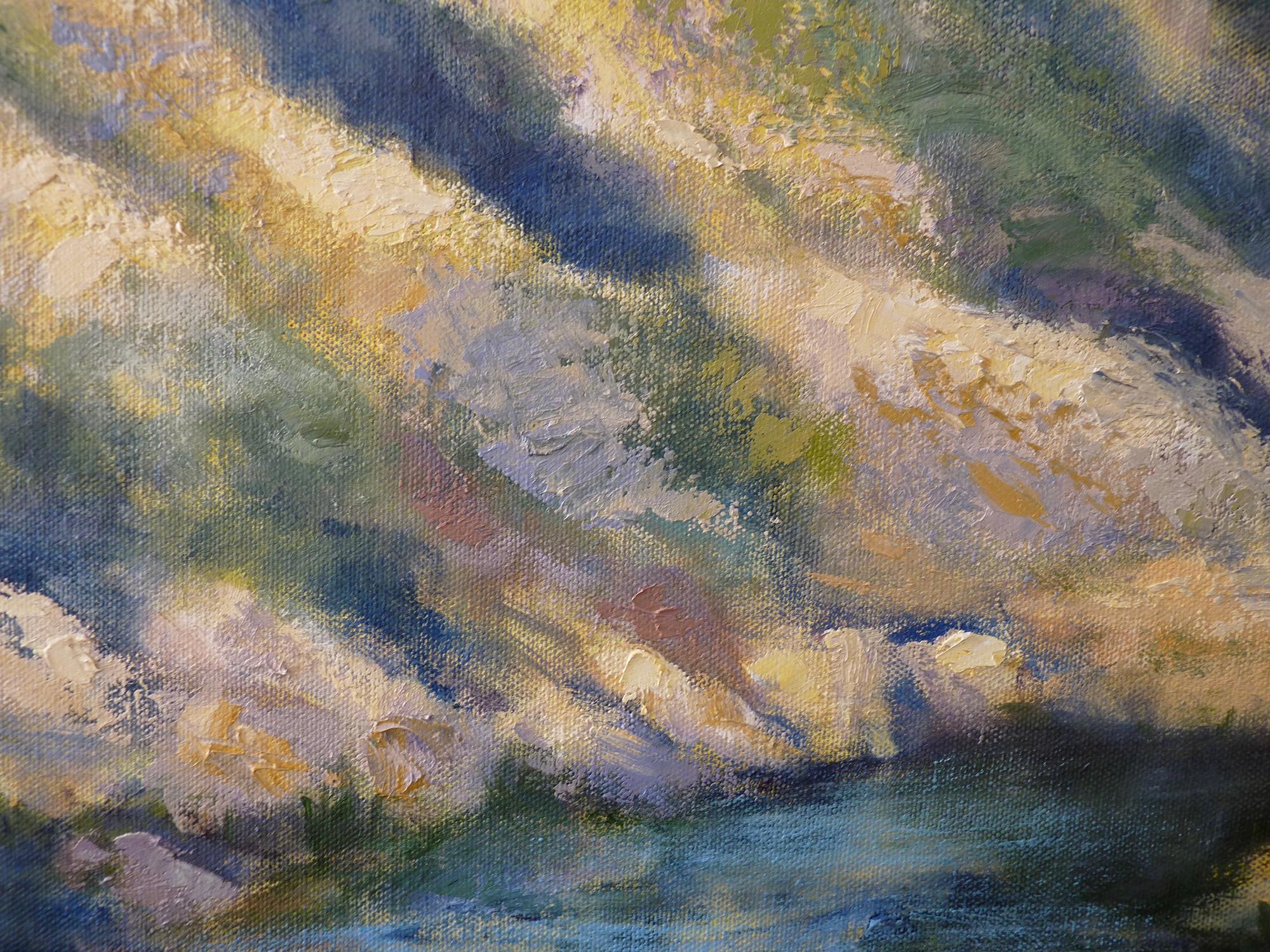 Tranquil Time - Abstract Impressionist Painting by Elizabeth Garat