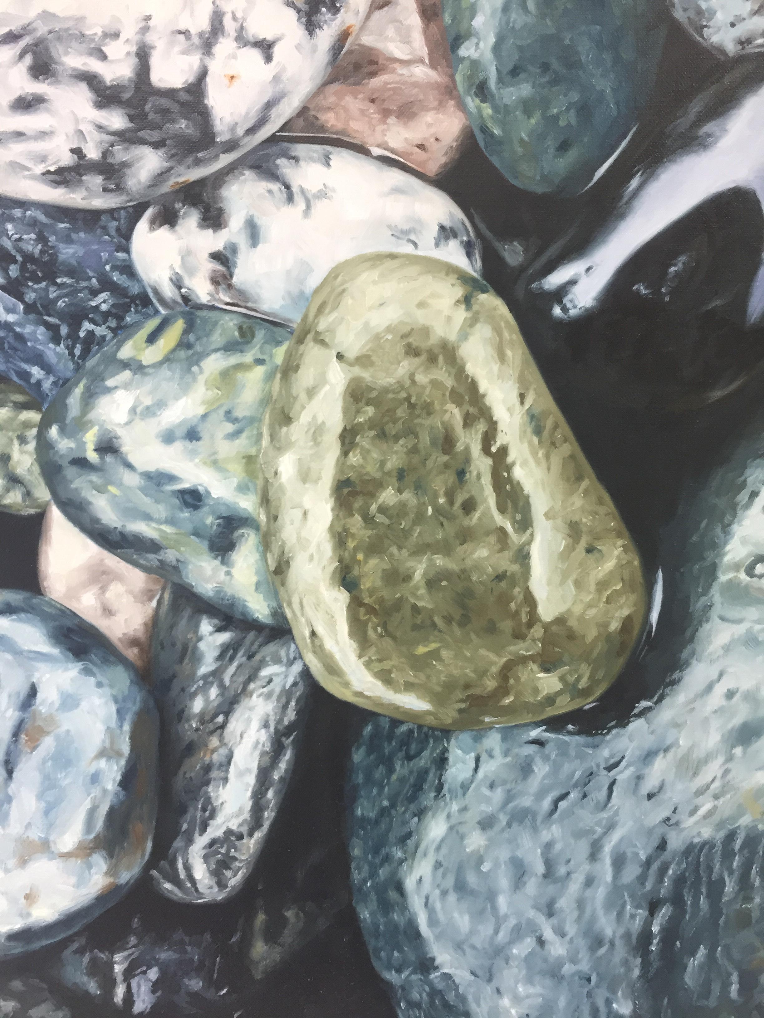 <p>Artist Comments<br />The colors of everything change in winter. Even beach rocks seem cooler and grayer. Although I prefer the warmer months, I feel the colors of winter must be expressed as well.</p><br /><p>About the Artist<br />Photorealist