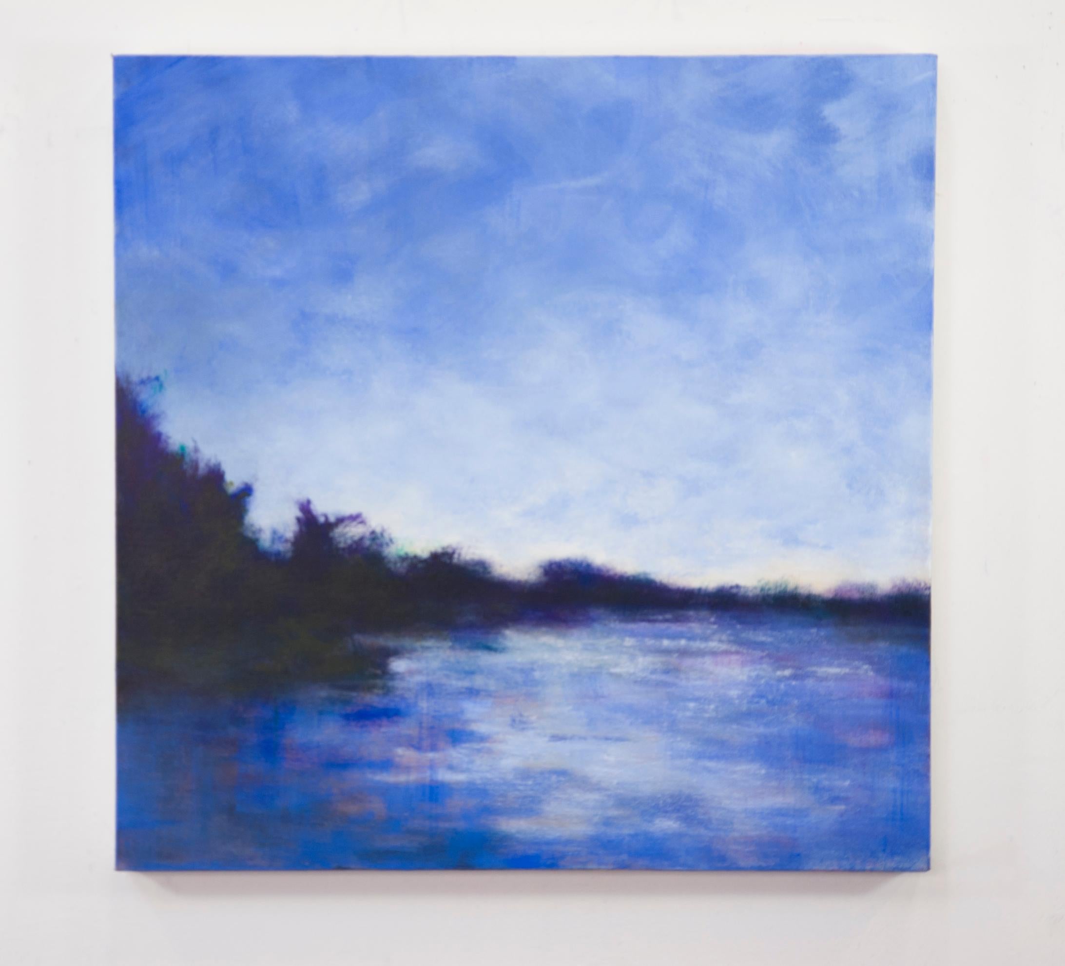 Evening Blue - Abstract Impressionist Painting by Victoria Veedell