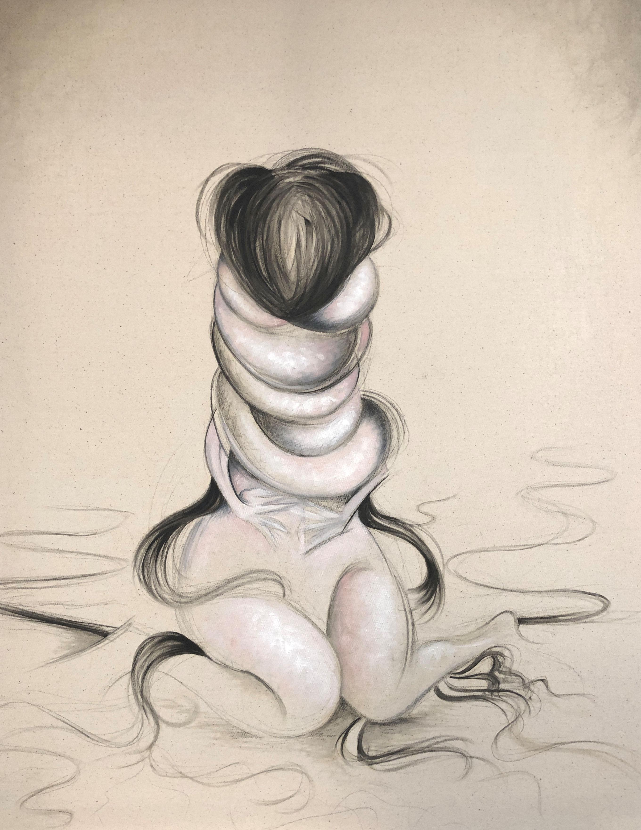Heal Yourself (Beige), Nude Painting, von Sumner Crenshaw