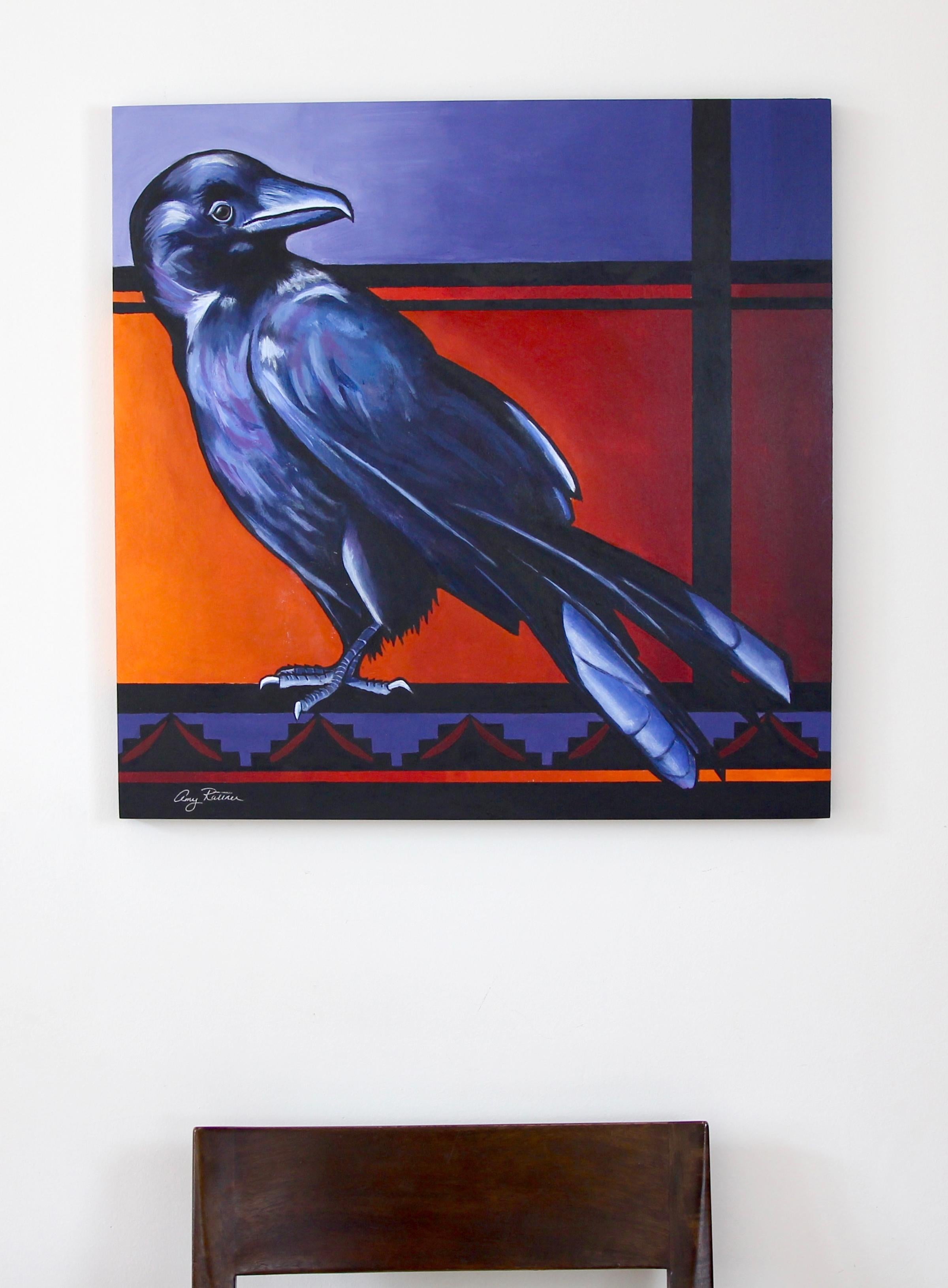 sheep crow painting