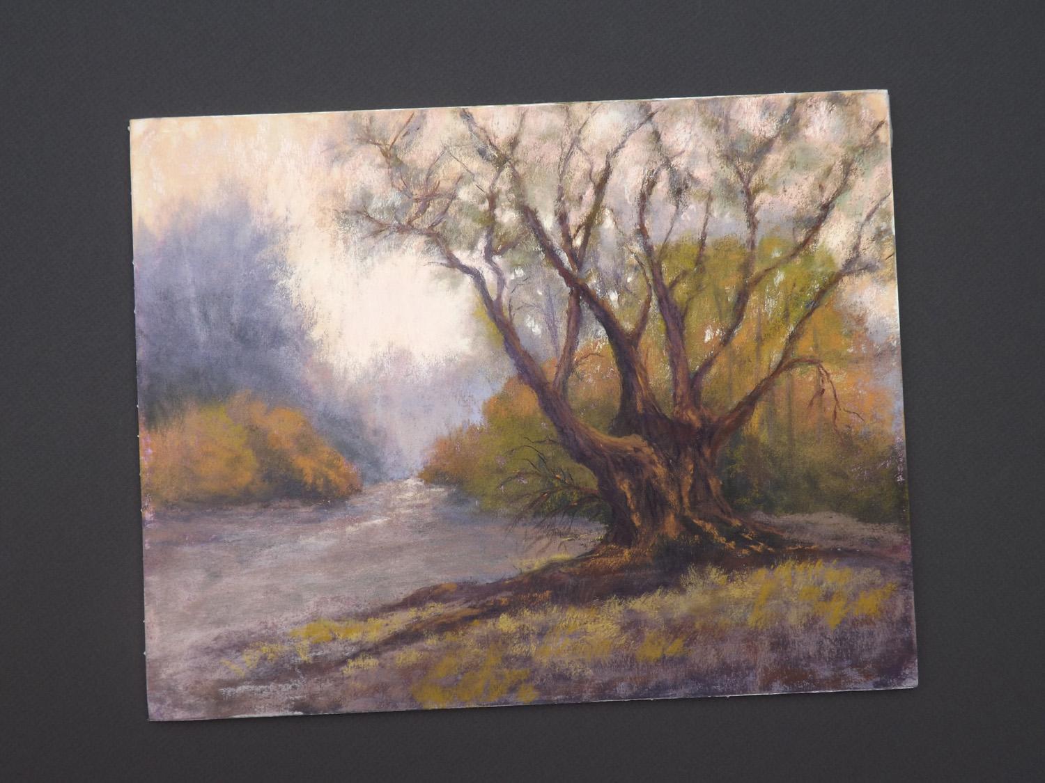 <p>Artist Comments<br />This is a rendering of one of my favorite trees. It has such character and sits by itself in a riverbed that is dry most of the year. I wanted to create a moody, atmospheric scene to surround the strength of this tree, so I