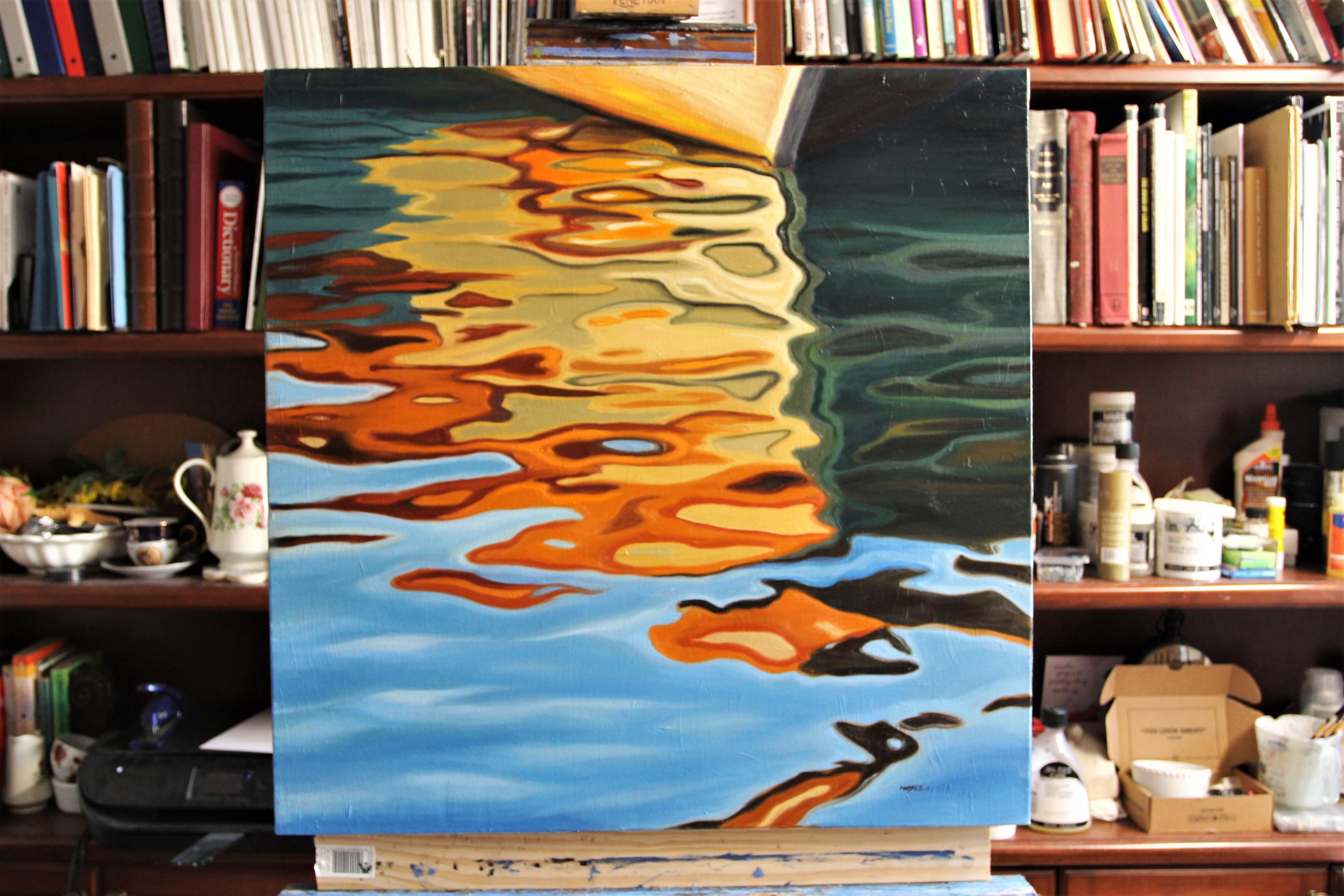 peinture naive bord de mer