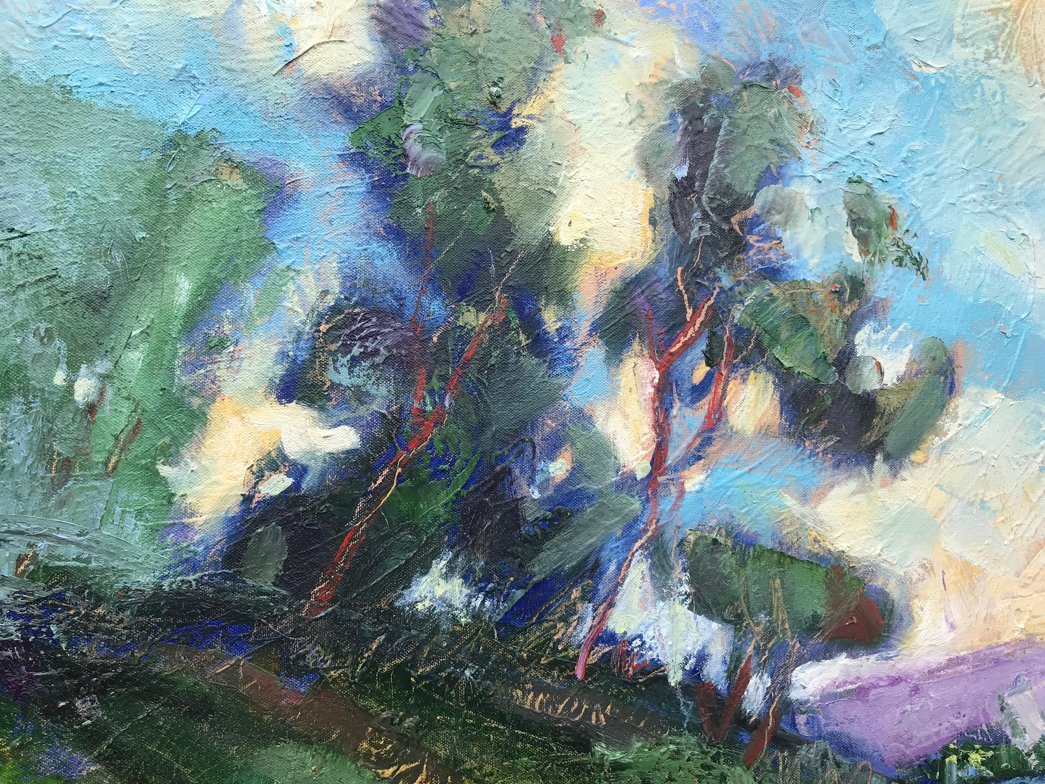 <p>Artist Comments<br />James Hartman methodically builds up the surface of his hand-stretched canvases. This landscape shows the efforts of carefully scraping back the oils, with new colors emerging from underneath. James based this painting off of