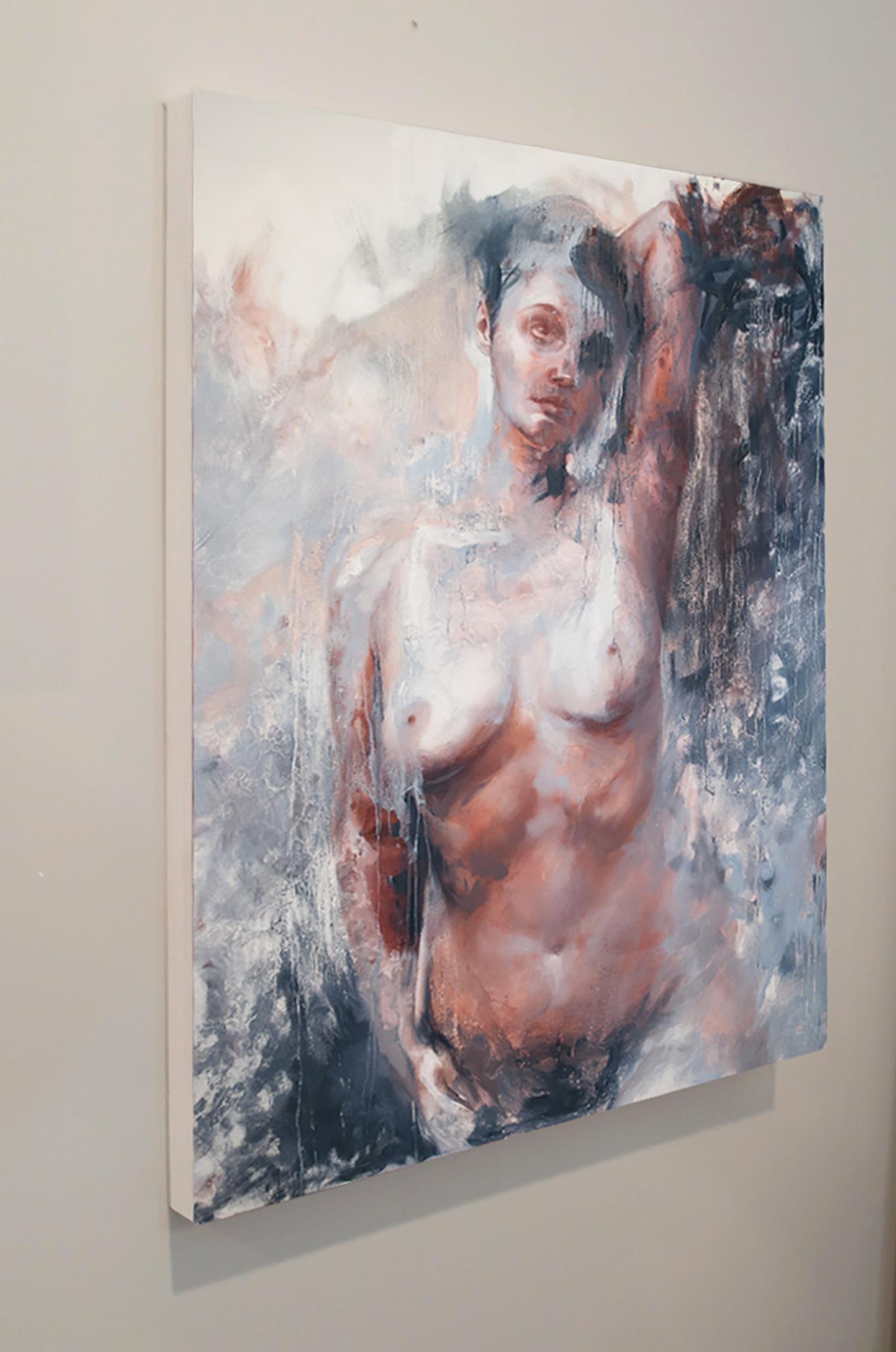 Another Storm Brewing (Blue Nude) - Painting by Shaina Craft
