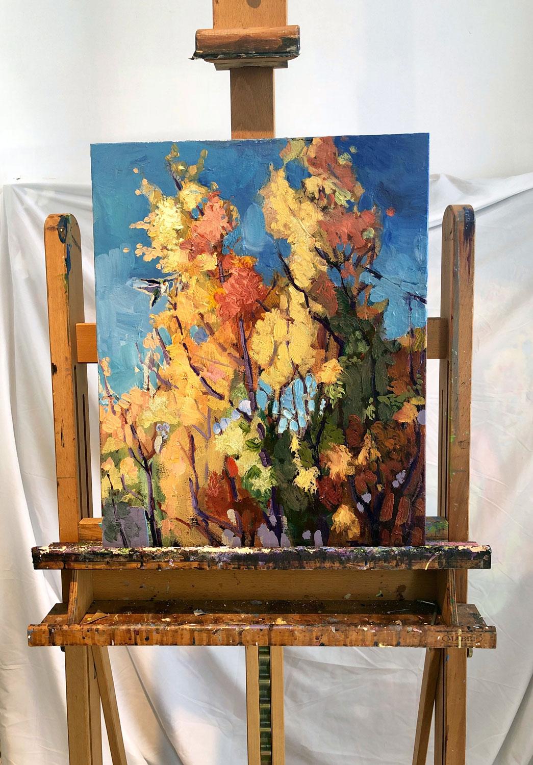 Bosque Autumn - Contemporary Painting by Tara Zalewsky-Nease