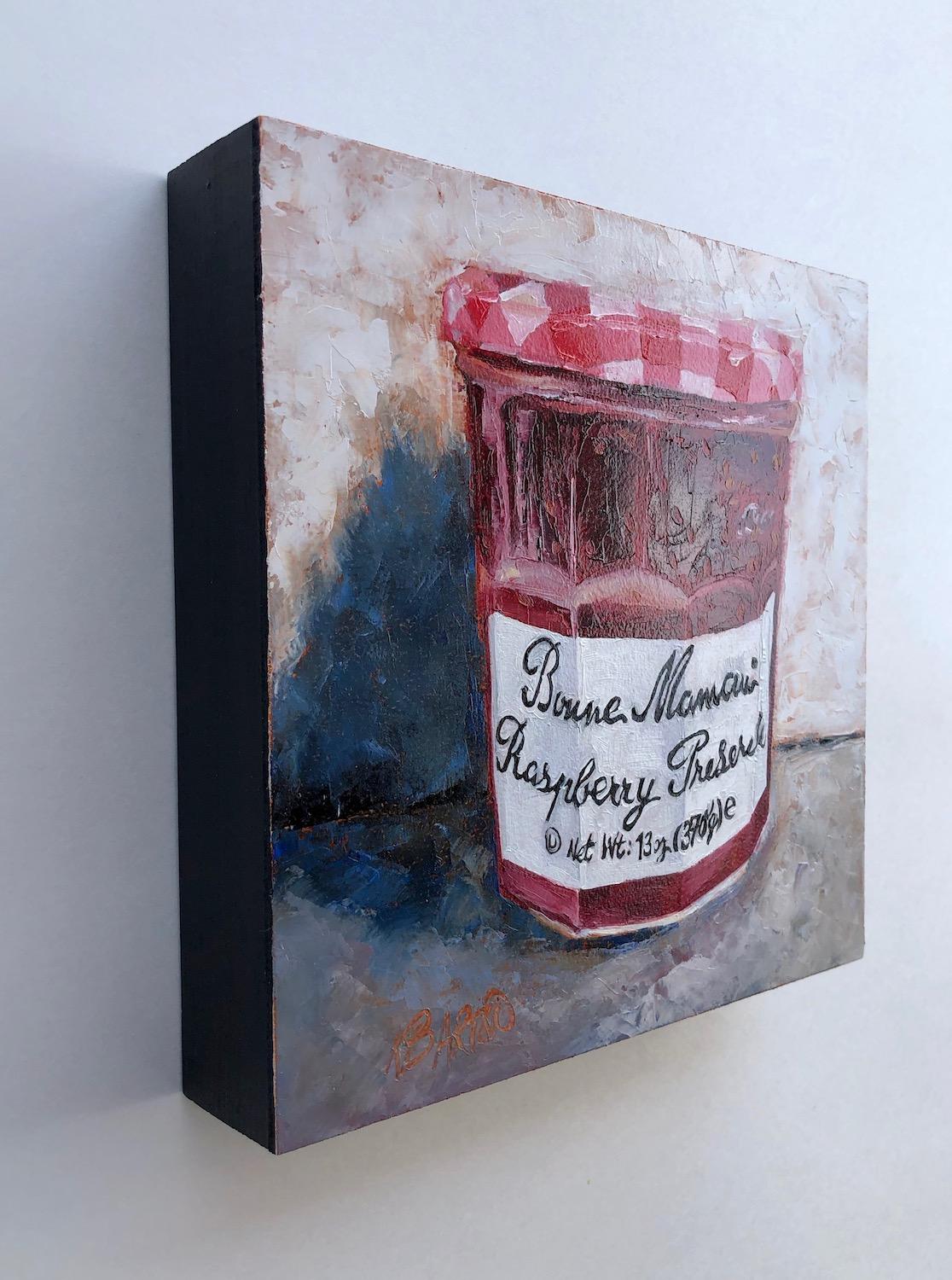 Bonne Maman Raspberry Preserves - Painting by Karen Barton
