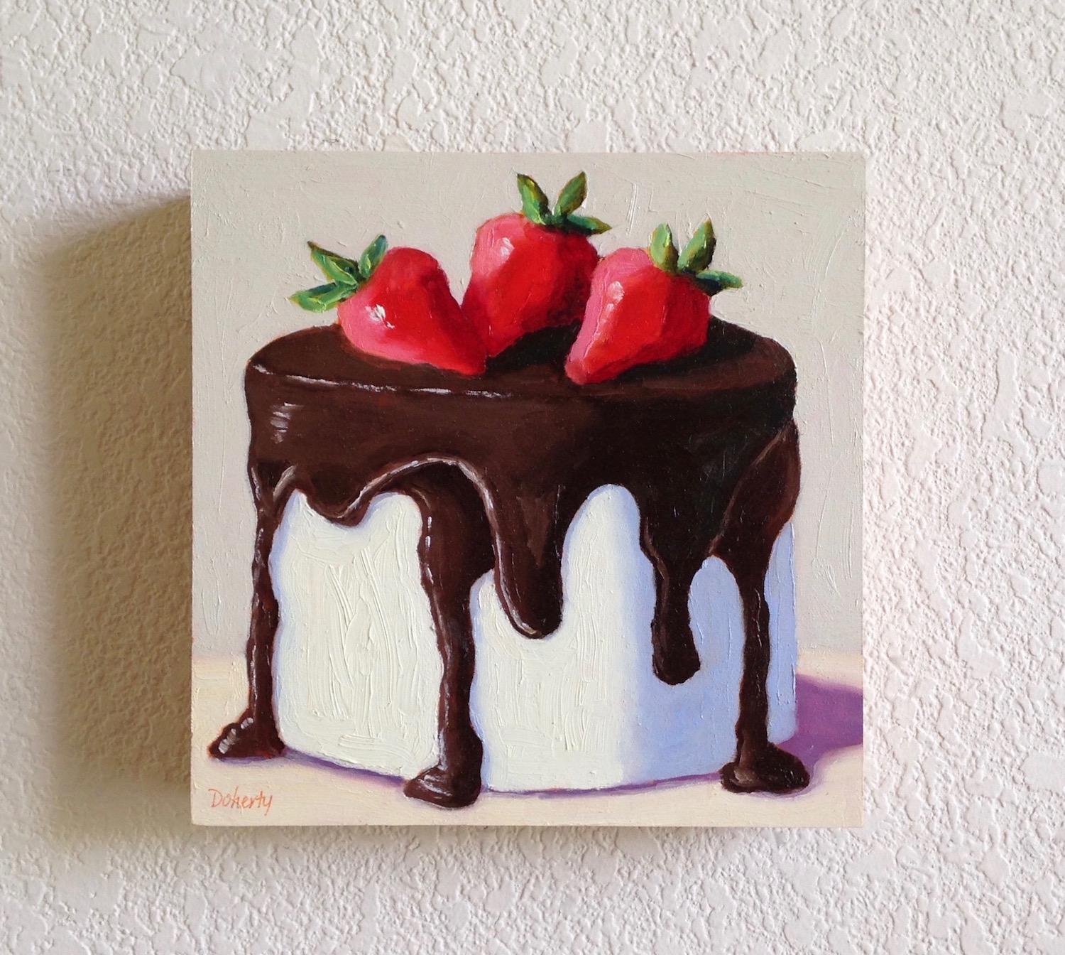 painting of a cake