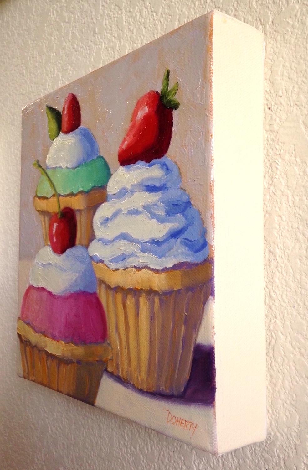 cupcake oil painting