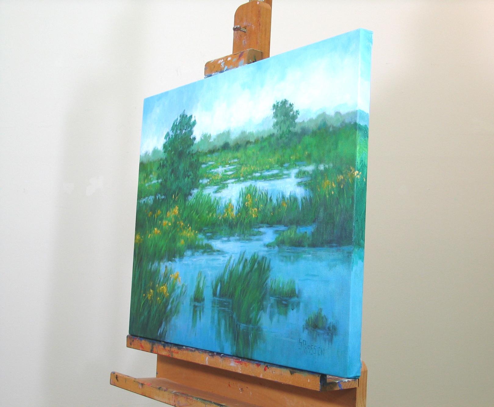 Marsh, Ölgemälde, von Oldrod – Painting von Suzanne Massion