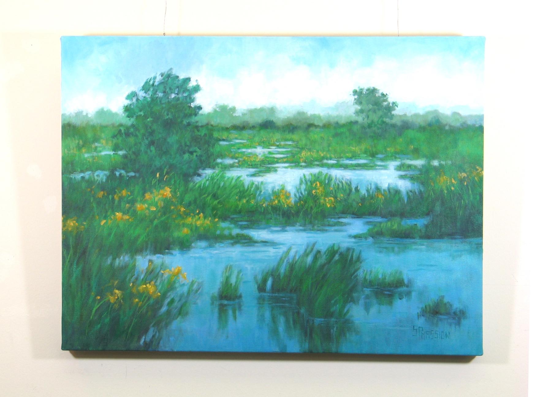 Marsh, Ölgemälde, von Oldrod (Abstrakter Impressionismus), Painting, von Suzanne Massion