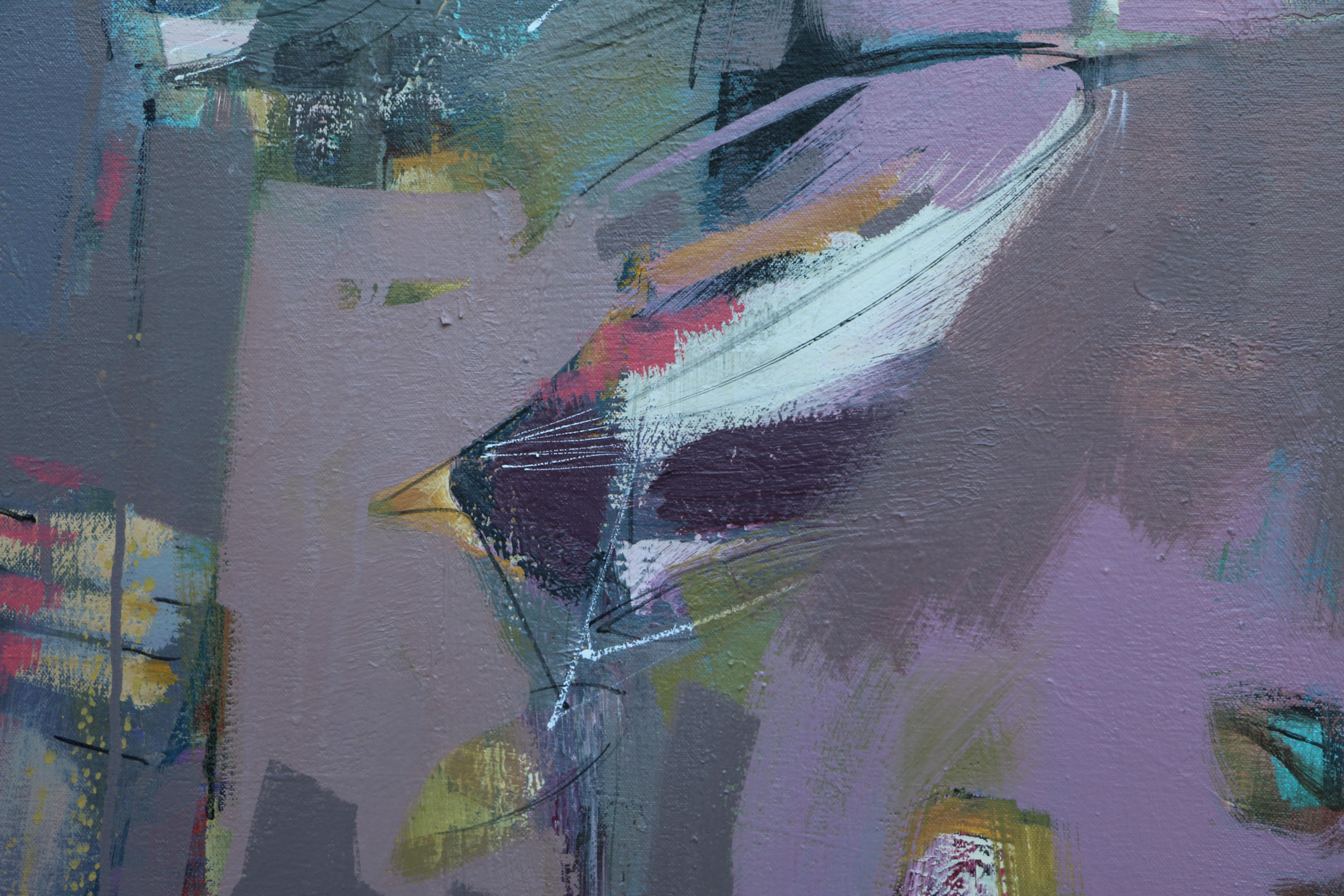 Riflessioni, Pittura astratta - Abstract Painting Grigio di Voskan Galstian
