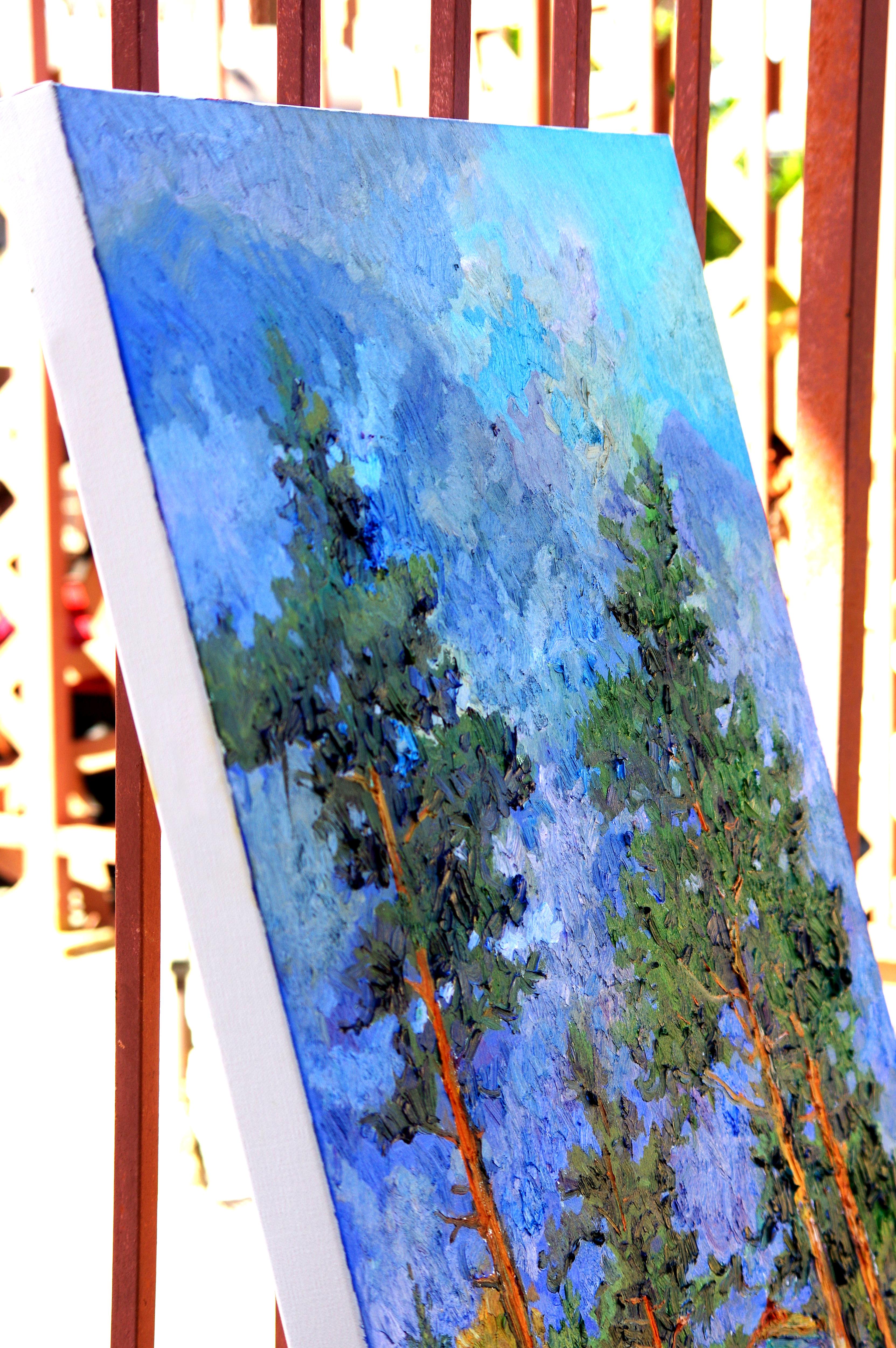 oil painting pine trees