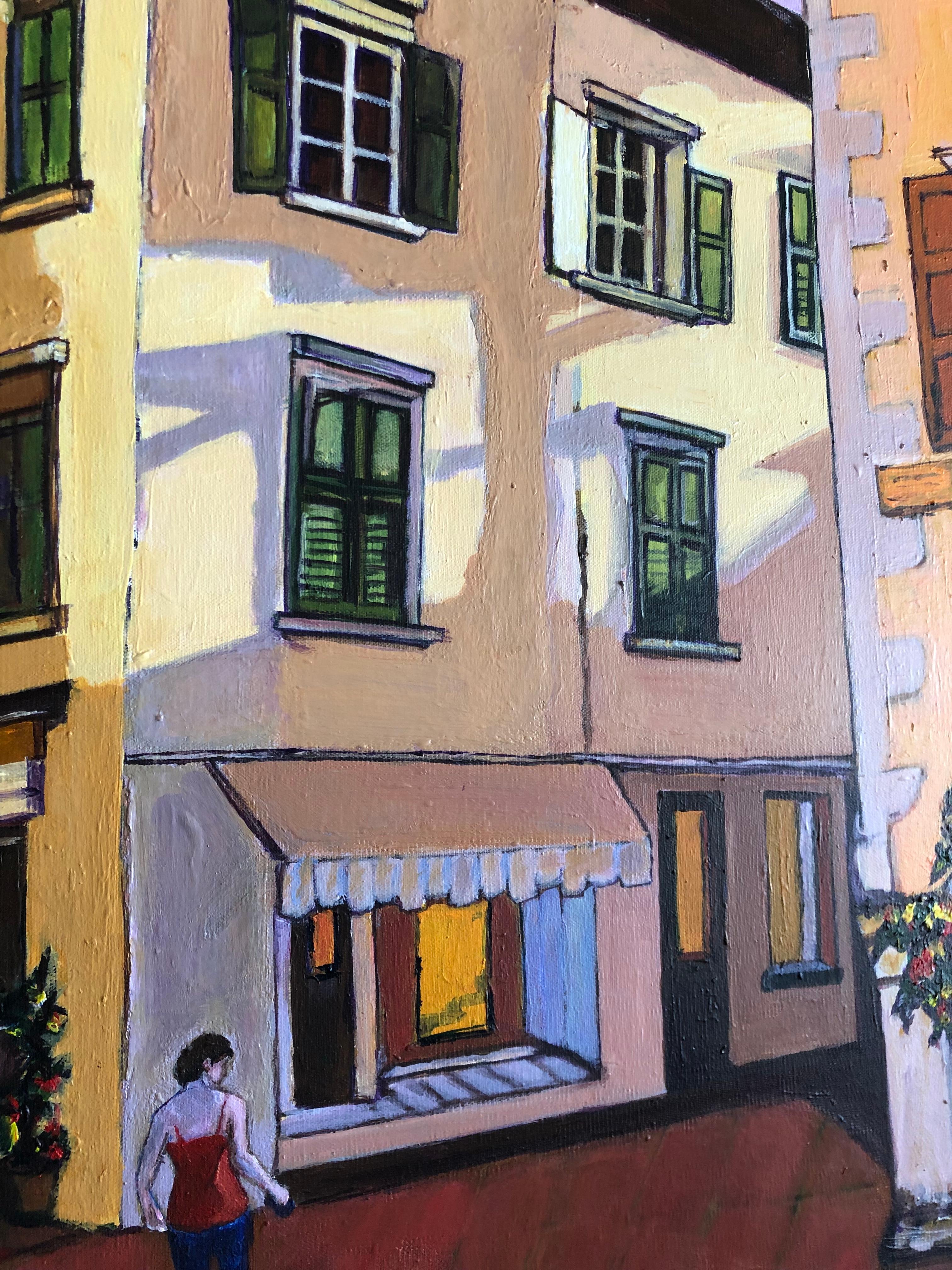 Stroll de soirée en Italie (Passeggiata), peinture originale en vente 1