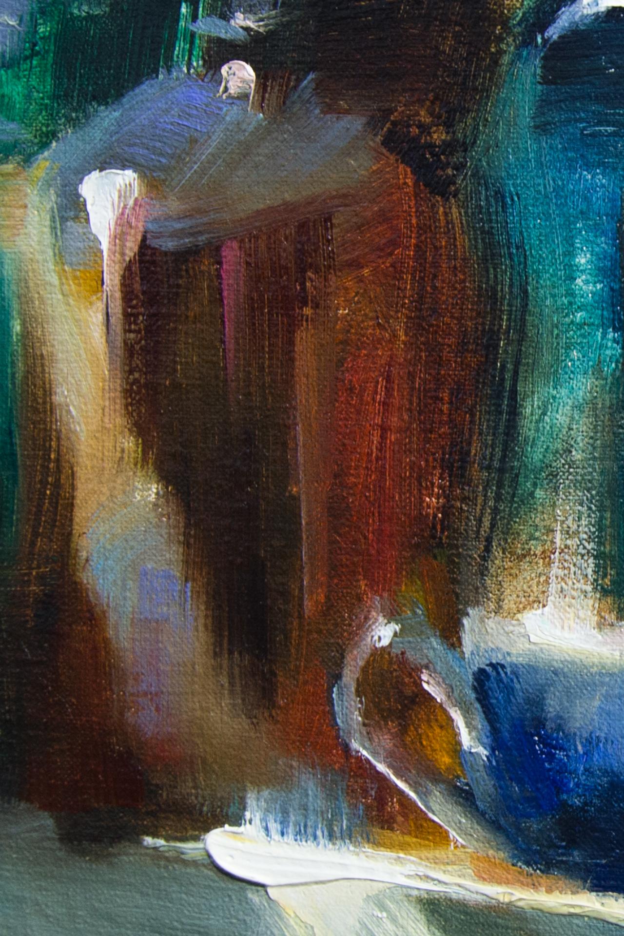 Slice of Light, Oil Painting - Abstract Impressionist Art by Pamela Blaies